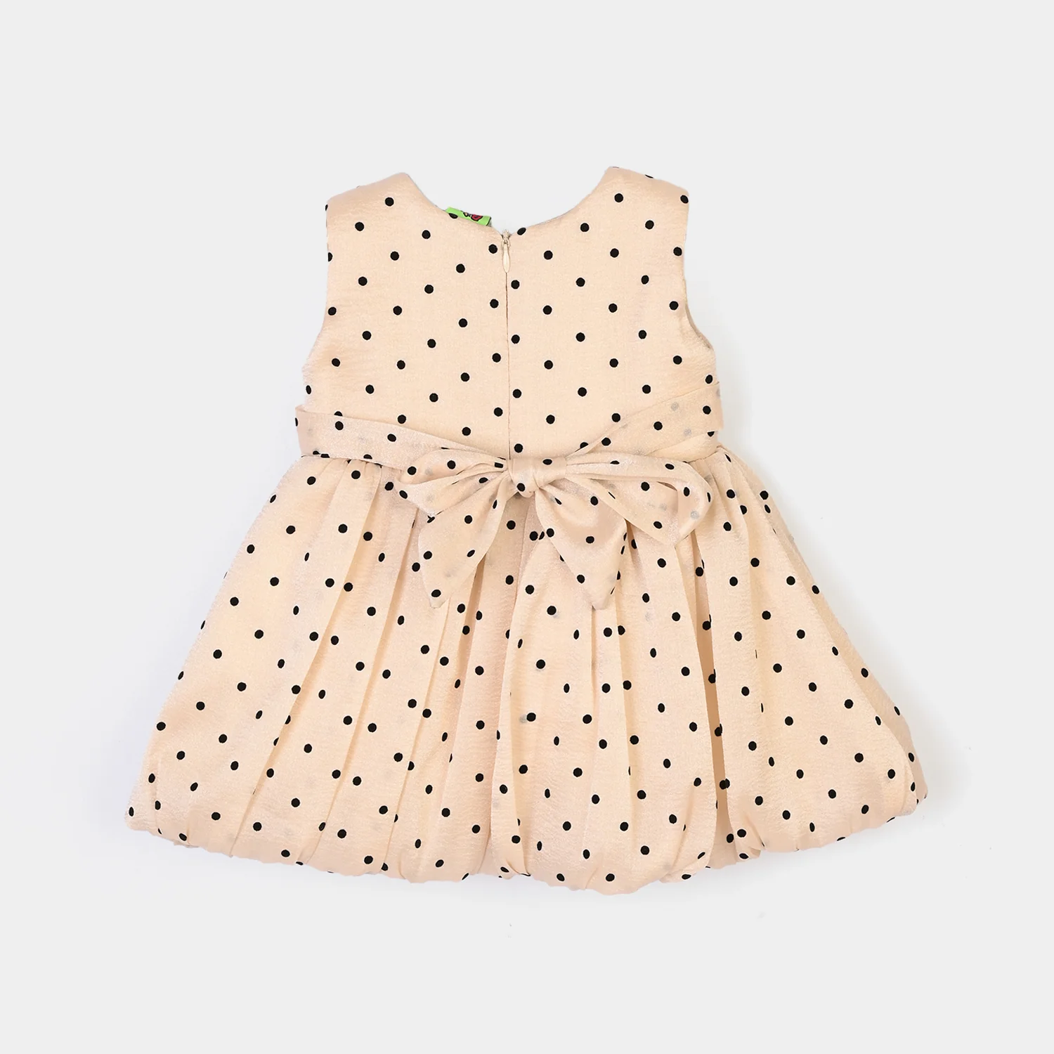 Infant Girls Organza Fancy Frock Polka Dream-Cream - Image 3