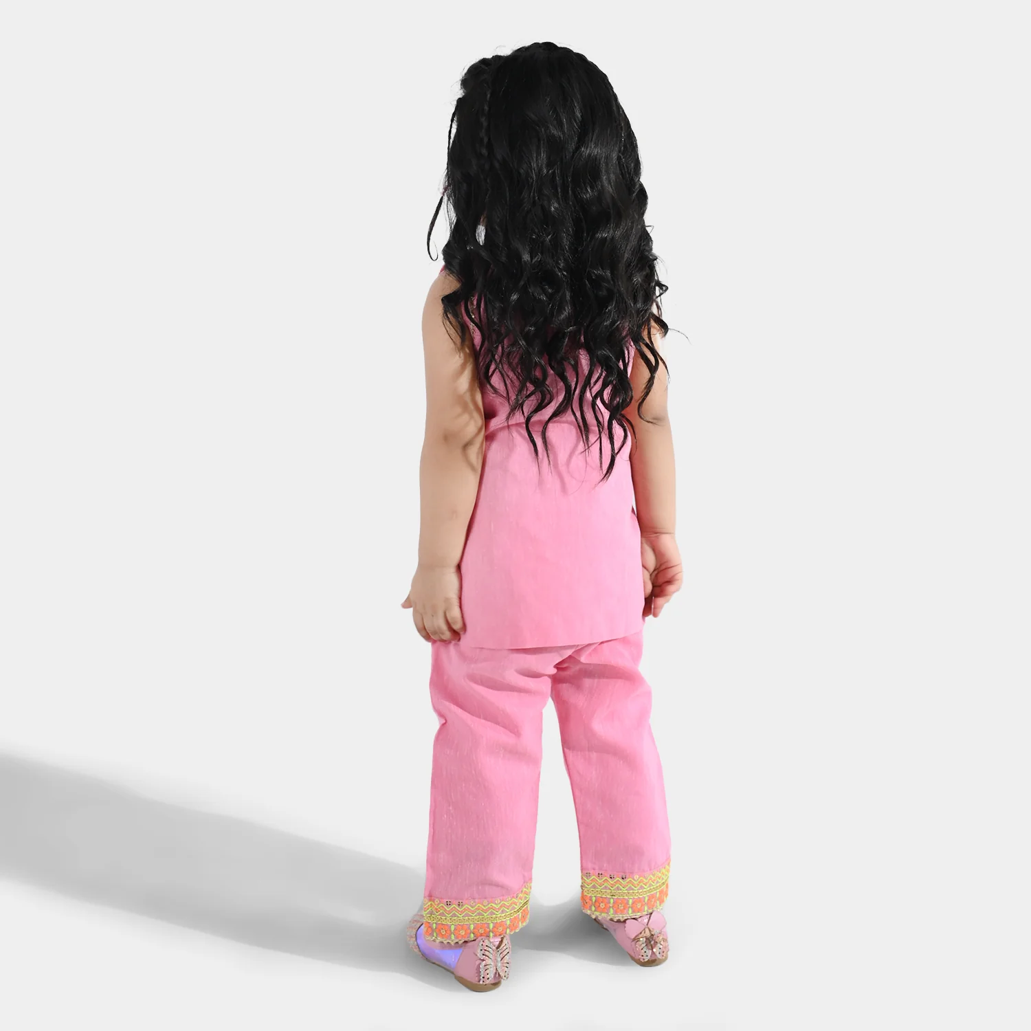 Infant Girls Poly Cotton 2Pcs Roshni-PINK - Image 4