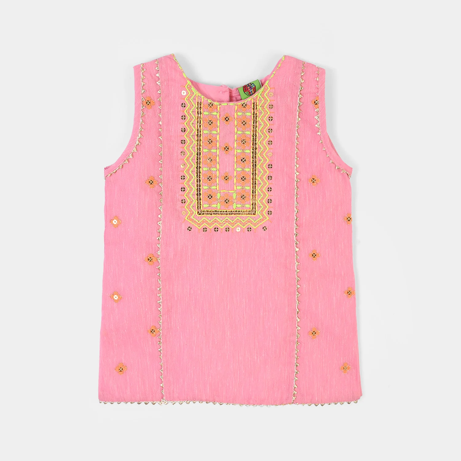 Infant Girls Poly Cotton 2Pcs Roshni-PINK - Image 6