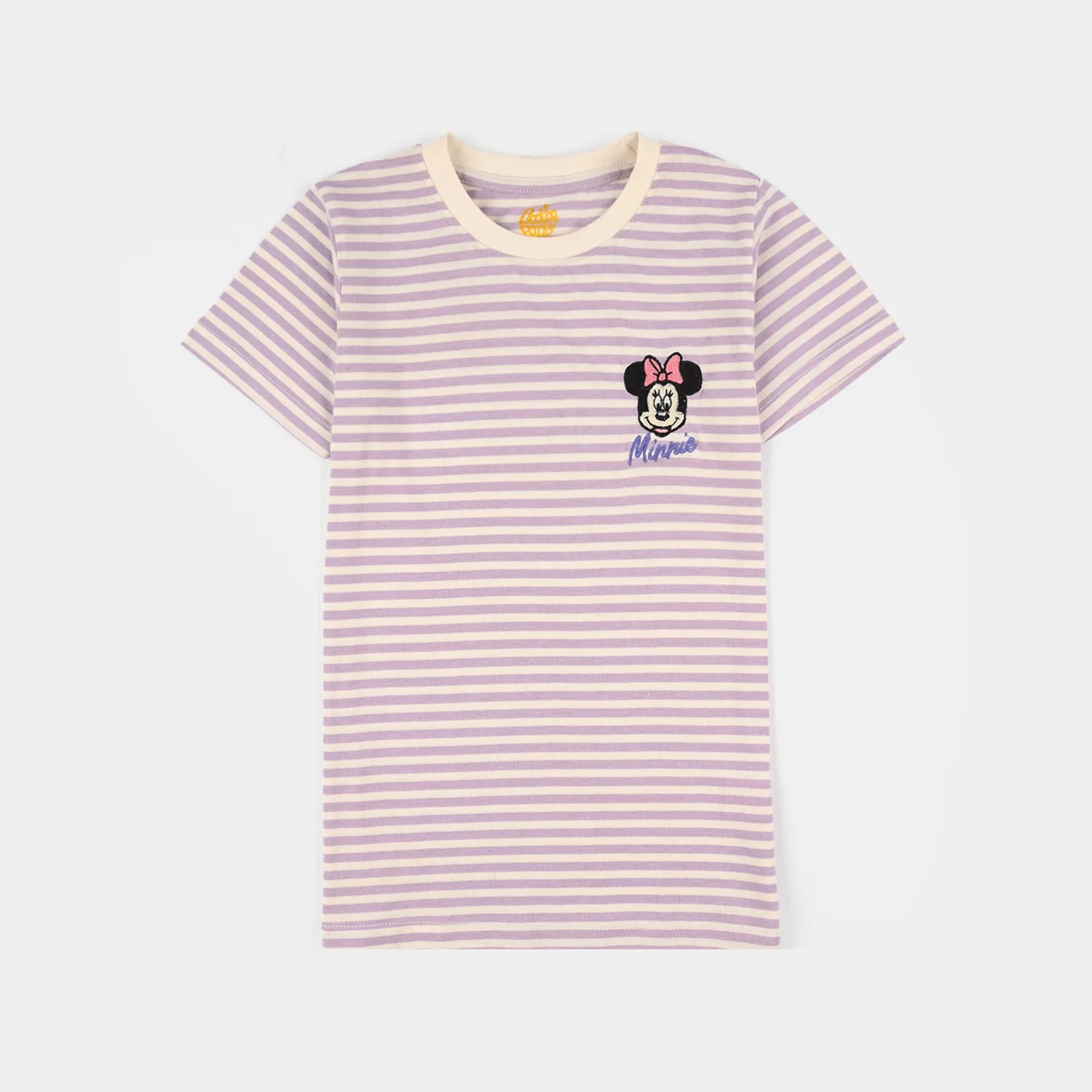 Infant Girls Poly Cotton Jersey Night Suit - Pastel Lilac/White - Image 3