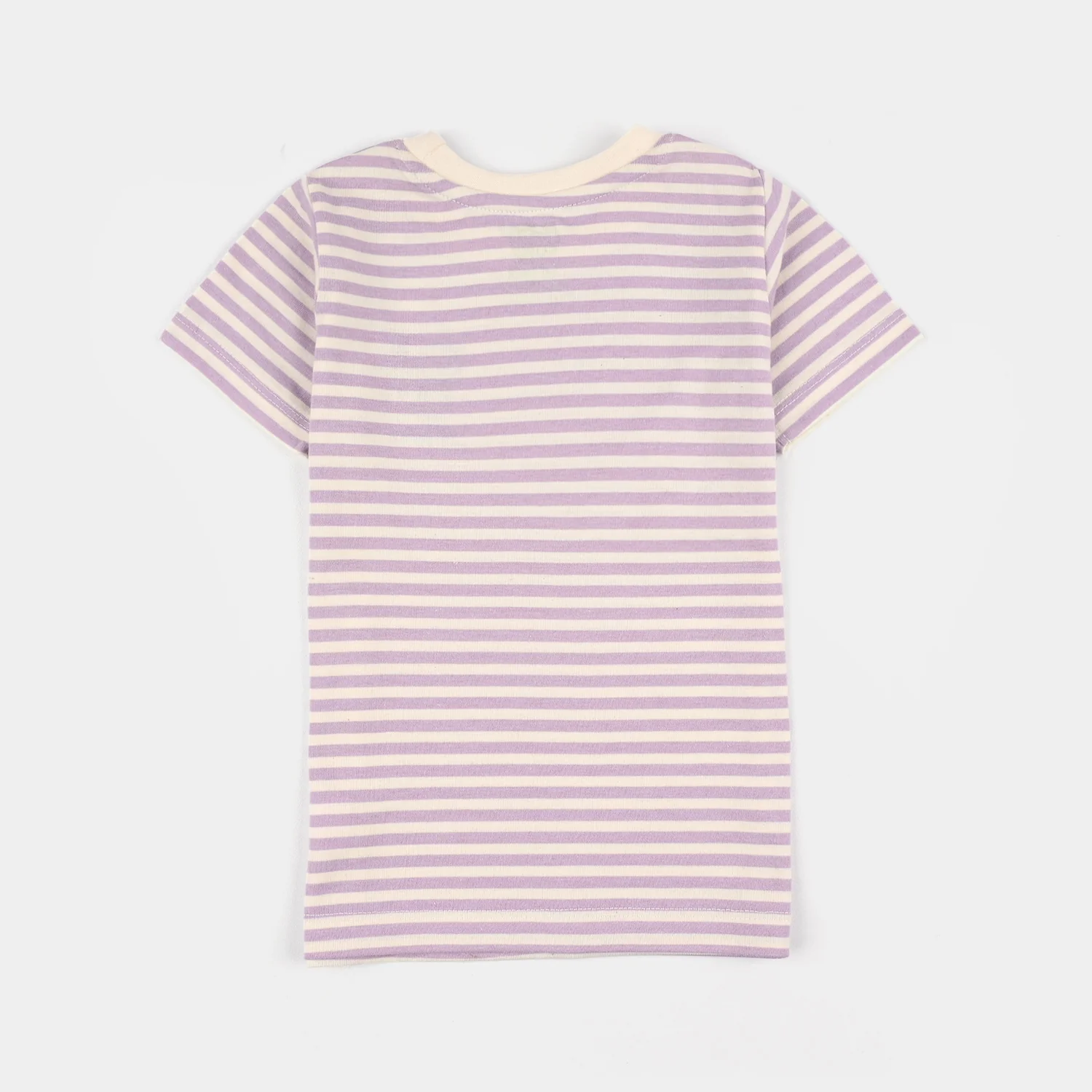 Infant Girls Poly Cotton Jersey Night Suit - Pastel Lilac/White - Image 5