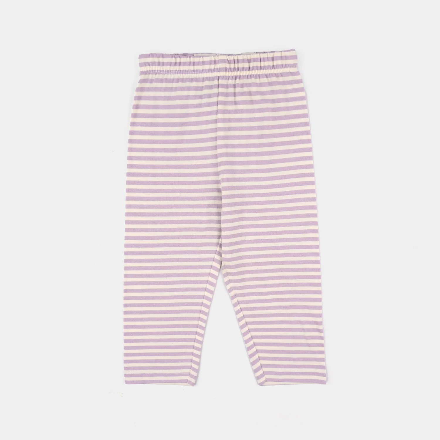 Infant Girls Poly Cotton Jersey Night Suit - Pastel Lilac/White - Image 6