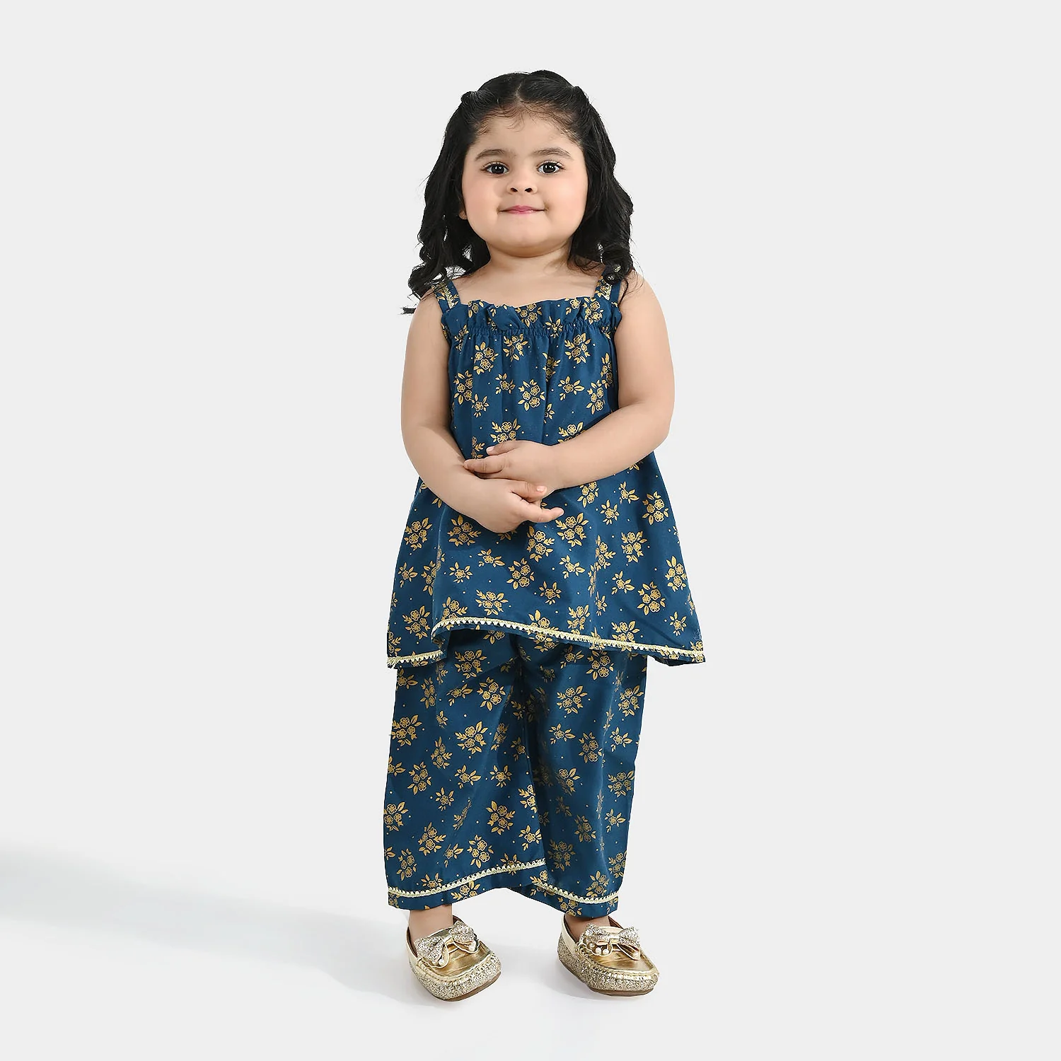 Infant Girls Poly Cambric 2Pcs - Teal - Image 2
