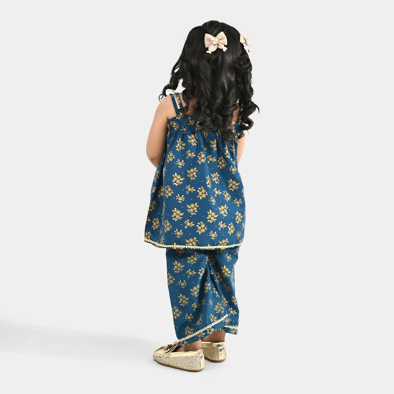 Infant Girls Poly Cambric 2Pcs - Teal - Image 4