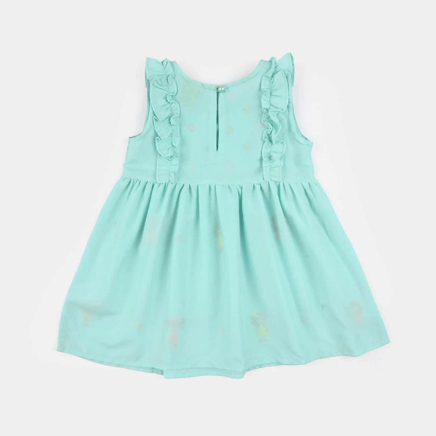 Infant Girls Poly Cambric Embroidered 2Pcs Suit (Pappu Doll) - Mint Green - Image 5