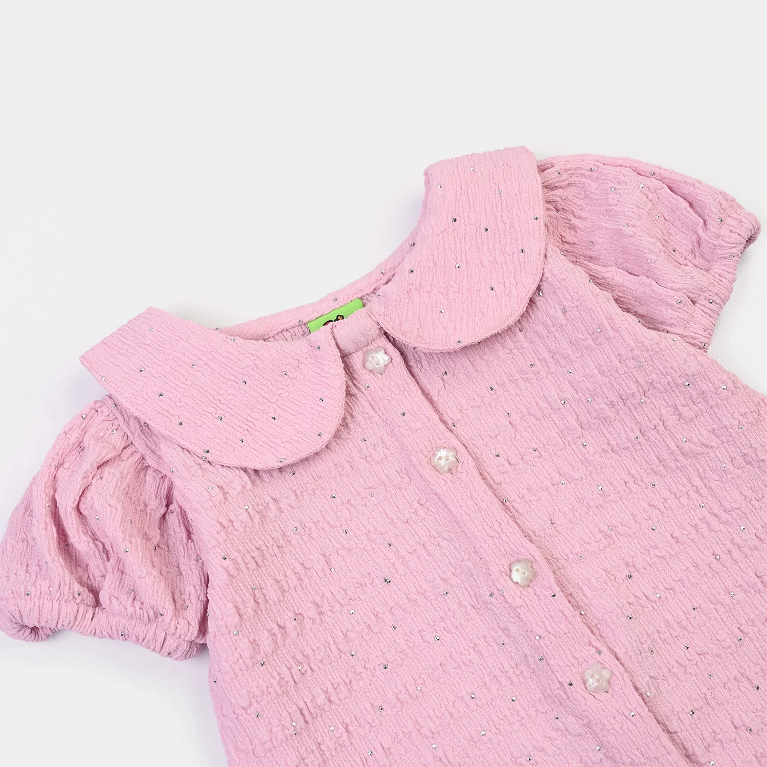 Infant Girls Poly Crinkle 2Pc Suit Shine Bright -Light Pink - Image 4