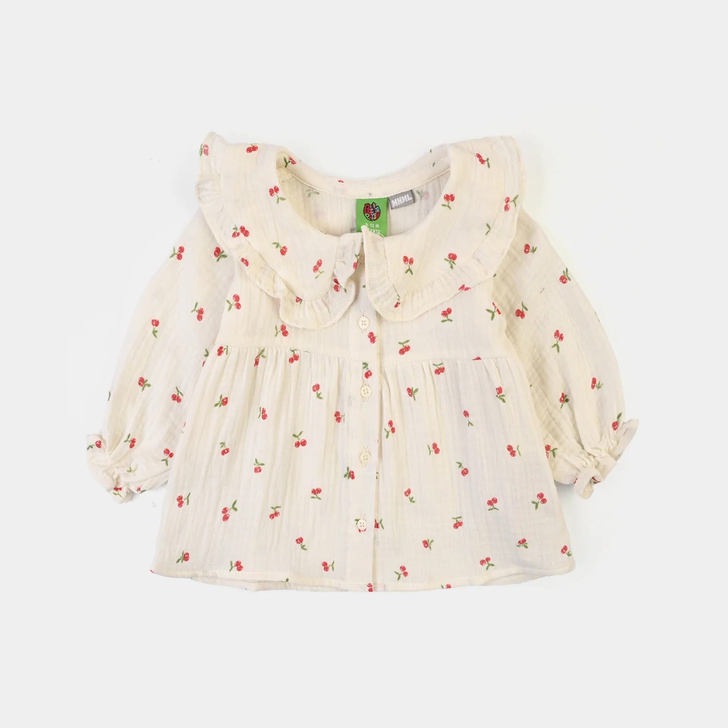 Infant Girls Poly Crinkle Casual Top Cherry