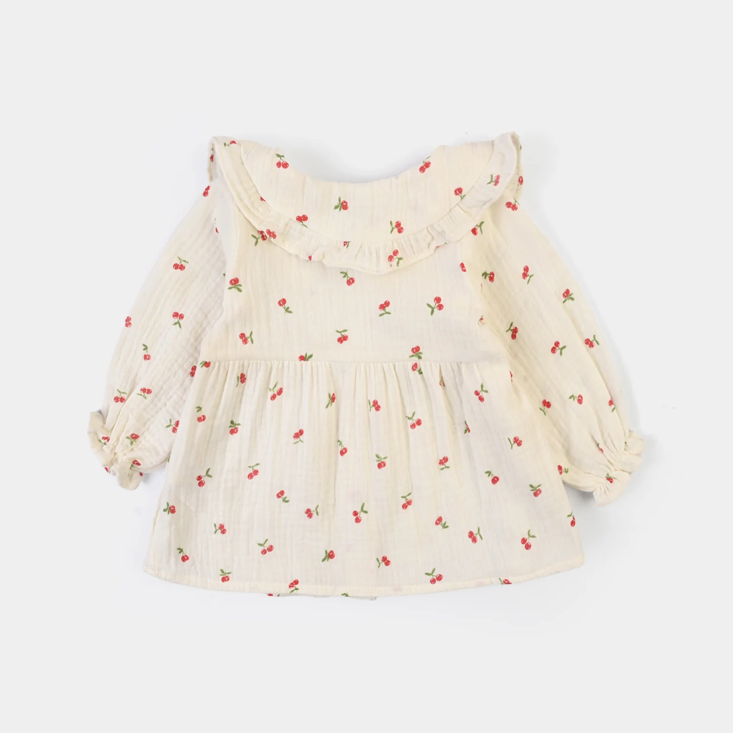 Infant Girls Poly Crinkle Casual Top Cherry - Image 4