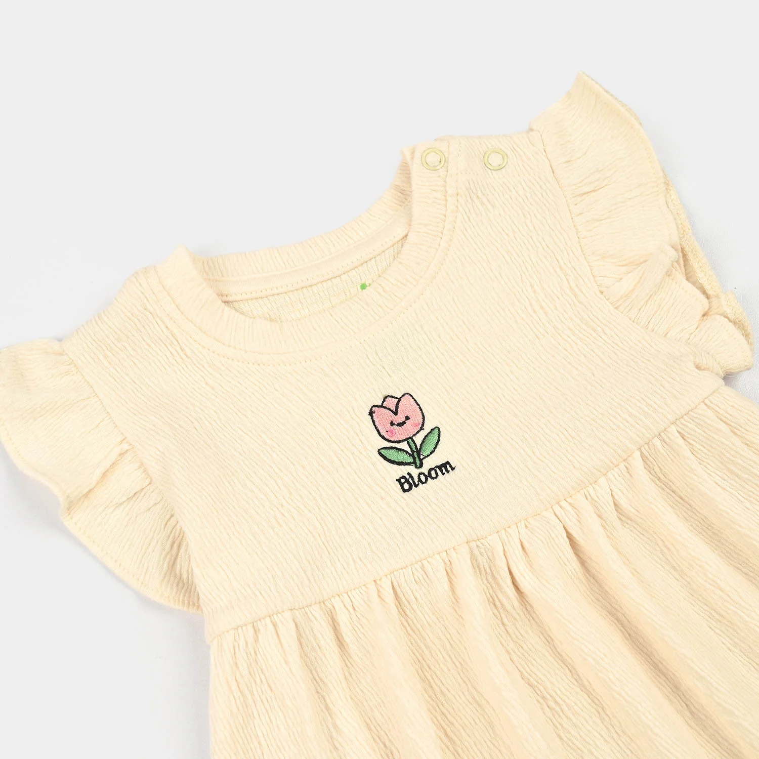 Infant Girls Poly Crinkle Frock Bloom-Yellow - Image 2