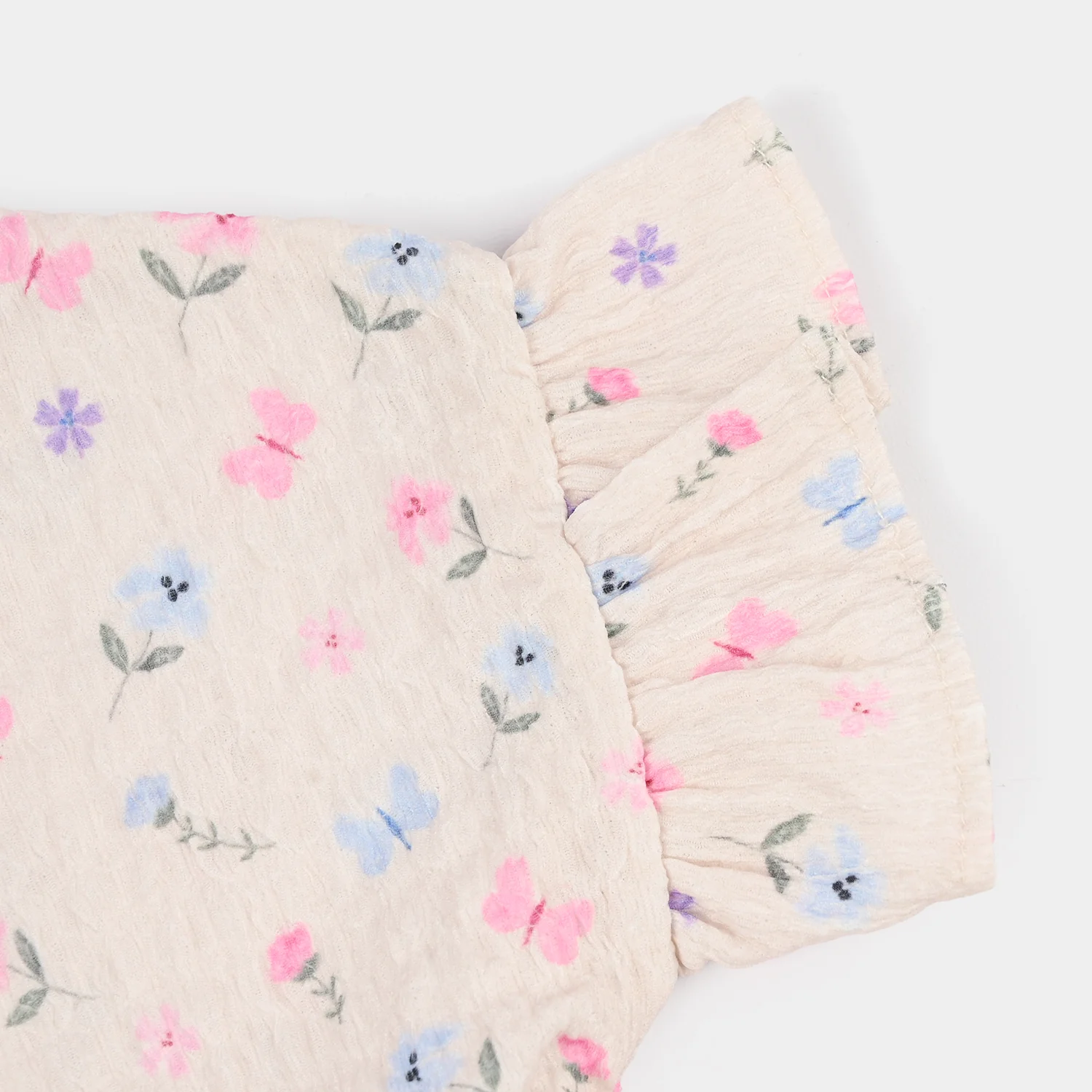Infant Girls Poly Crinkle Frock Flower & Butterfly - Image 3