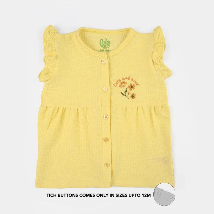 Infant Girls Poly Crinkle Knitted Suit (Daisy Chain) - Yellow - Image 6