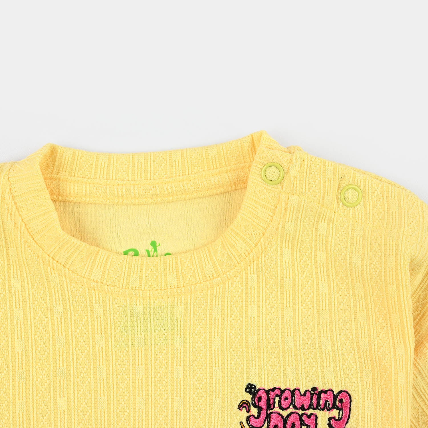 Infant Girls Poly Crinkle T-Shirt Growing-Yellow - Image 2