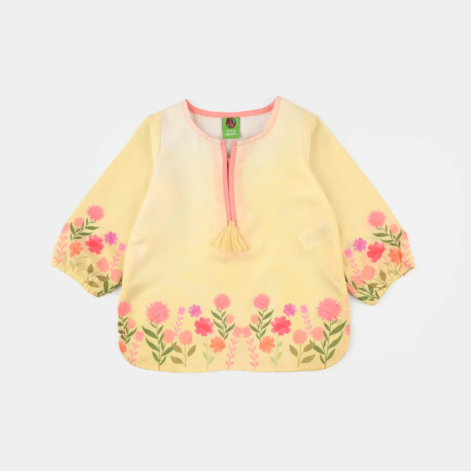 Infant Girls Poly Lawn Casual Top (Sunny) - Yellow