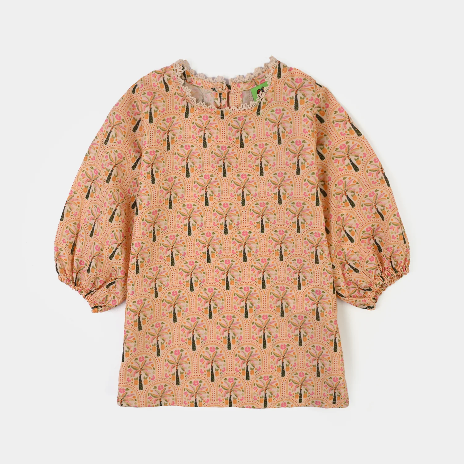 Infant Girls Poly Lawn Printed 2Pcs Palm Tree - Image 2