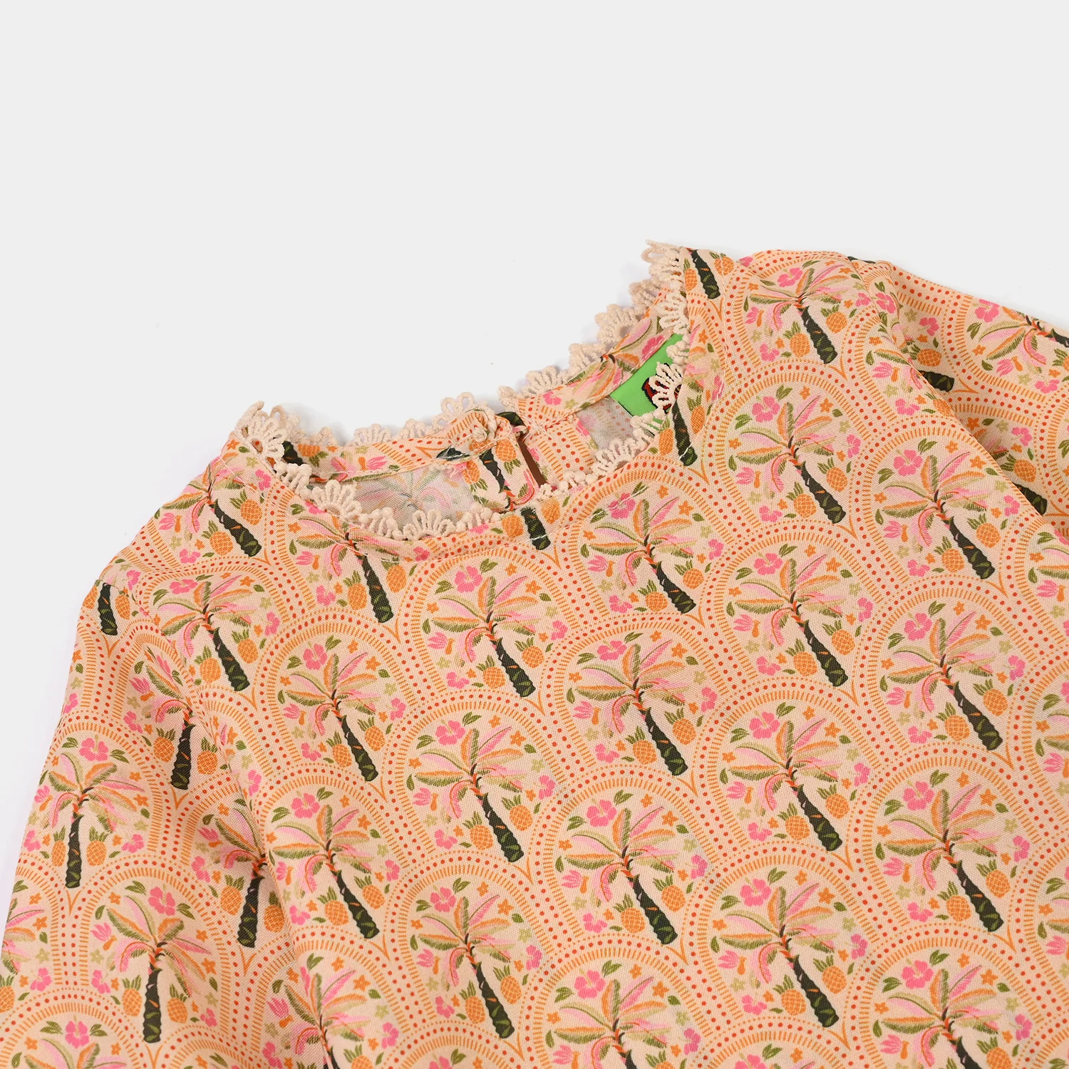 Infant Girls Poly Lawn Printed 2Pcs Palm Tree - Image 3