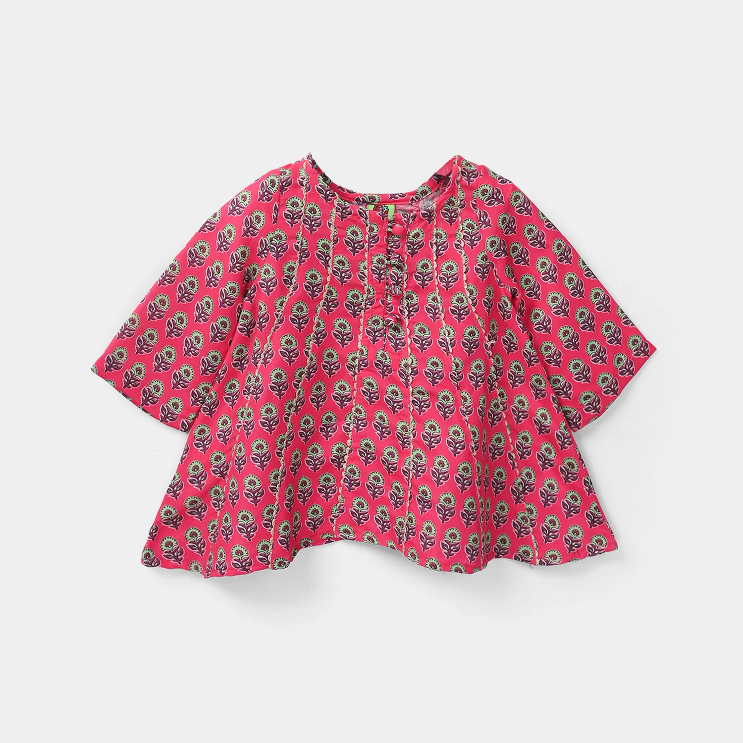 Infant Girls Poly Mesh Printed 2 Pcs - Berry - Image 4