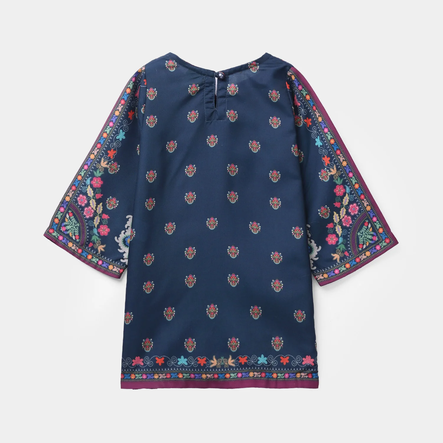 Infant Girls Poly Twill Printed 2Pcs - Blue - Image 7