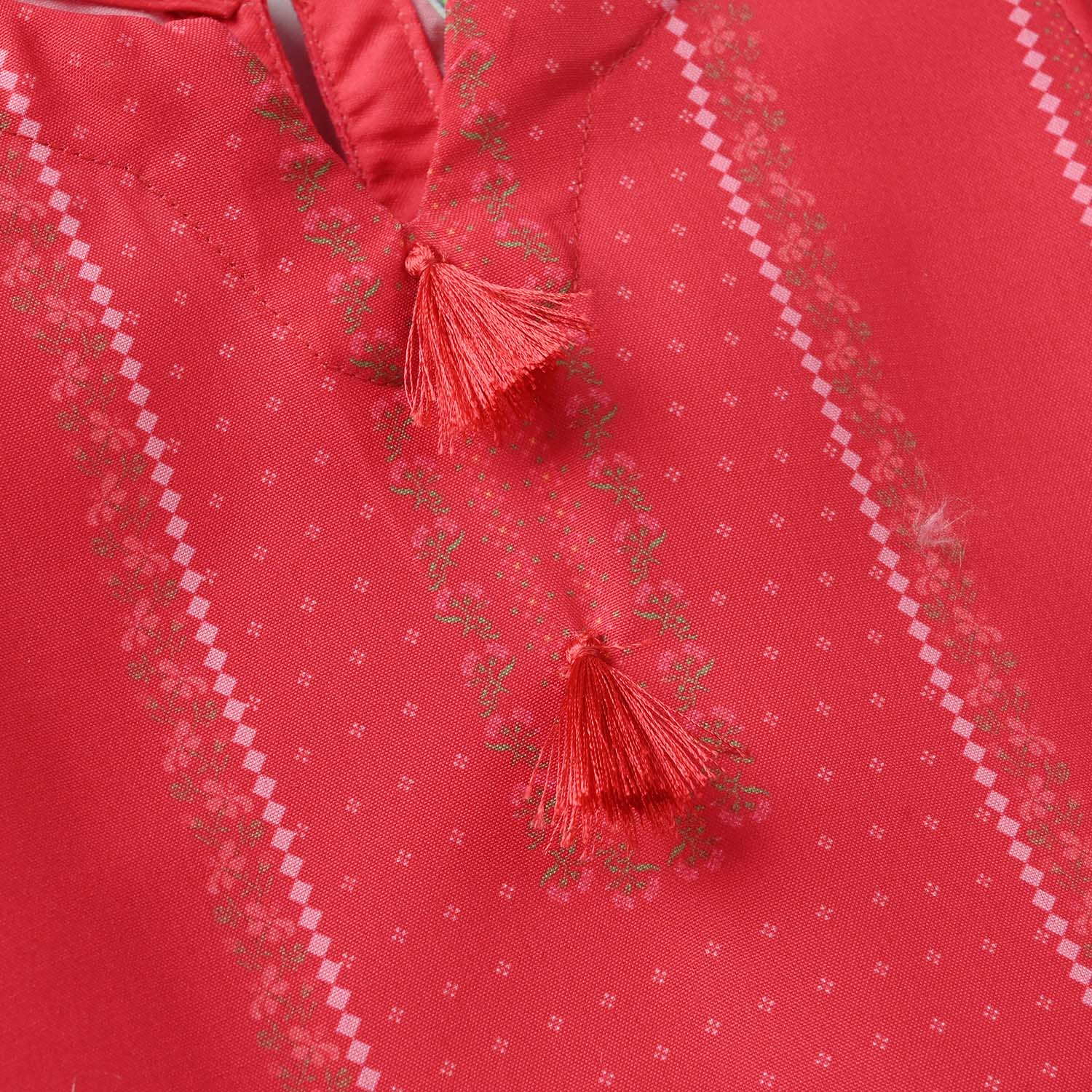 Infant Girls Poly Twill Printed Kurti - Shocking Pink - Image 2
