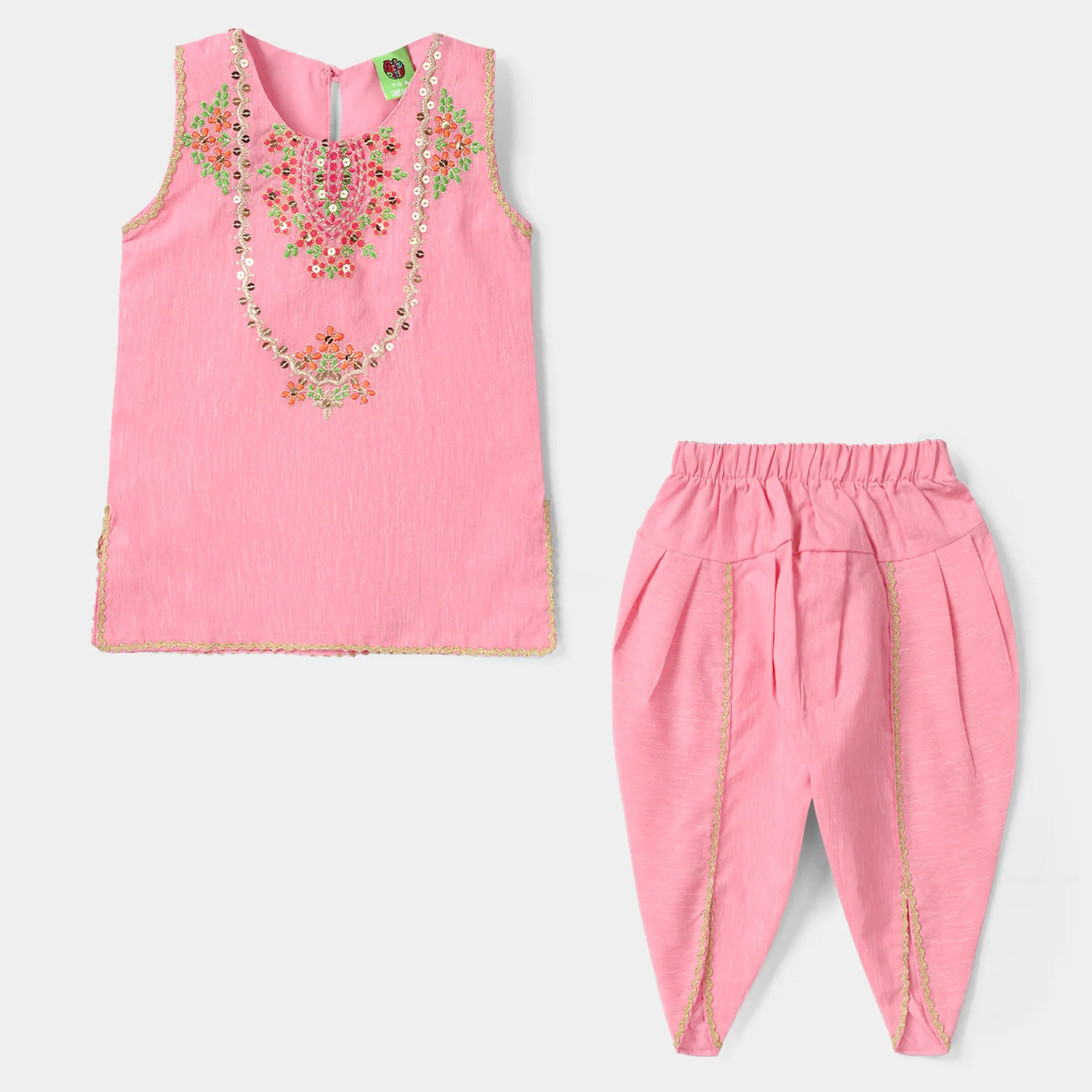 Infant Girls Poly Viscos 2Pcs Shingaar - Pink
