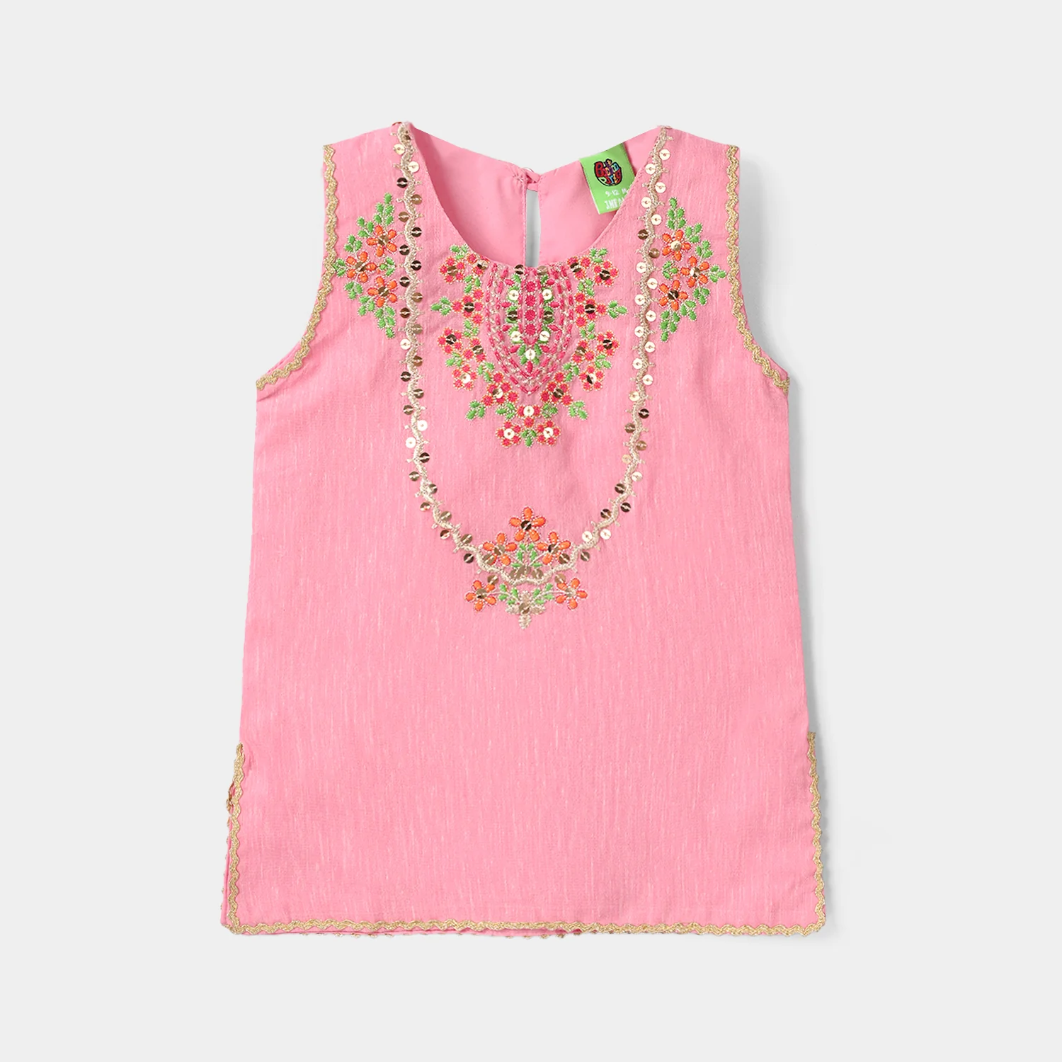 Infant Girls Poly Viscos 2Pcs Shingaar - Pink - Image 2