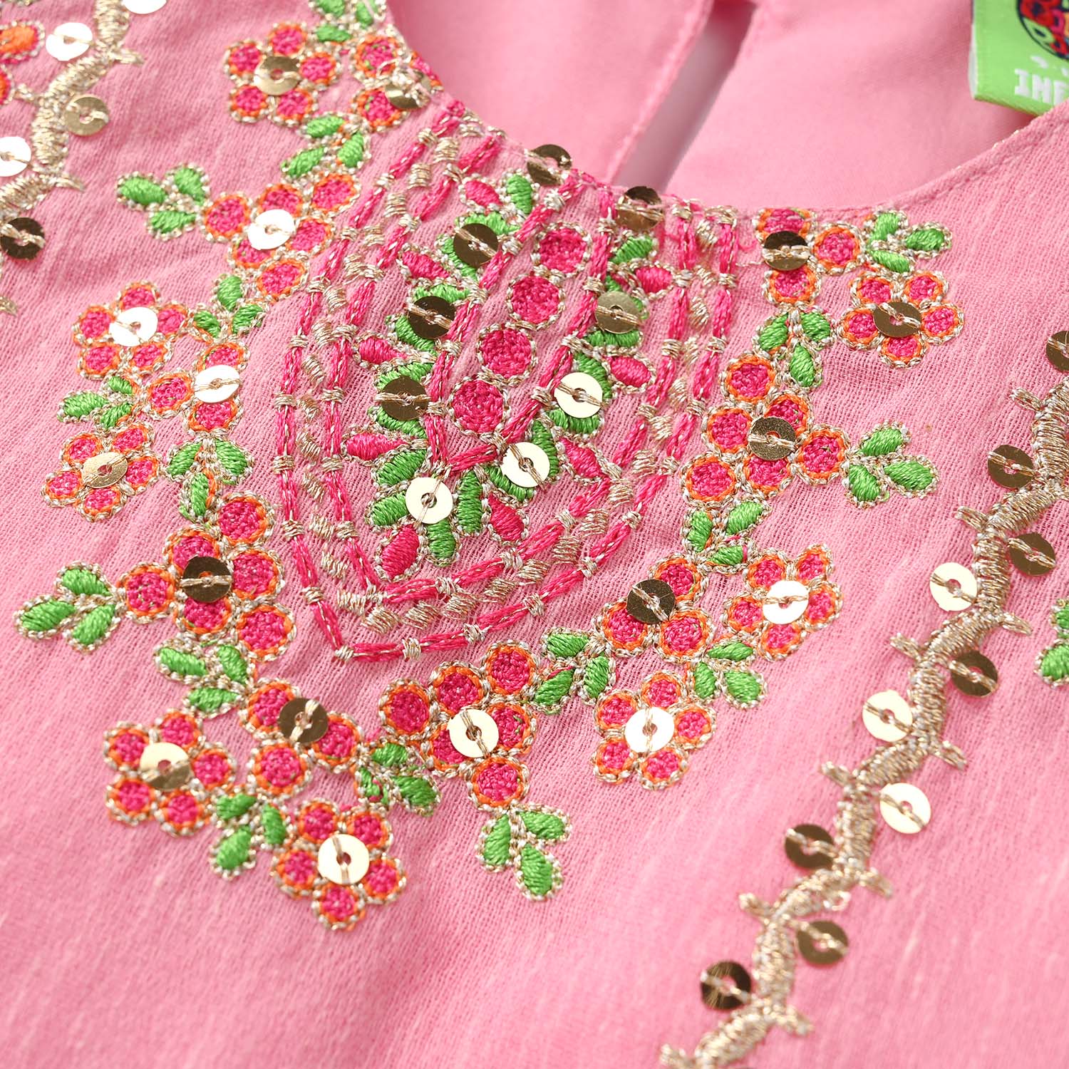 Infant Girls Poly Viscos 2Pcs Shingaar - Pink - Image 4