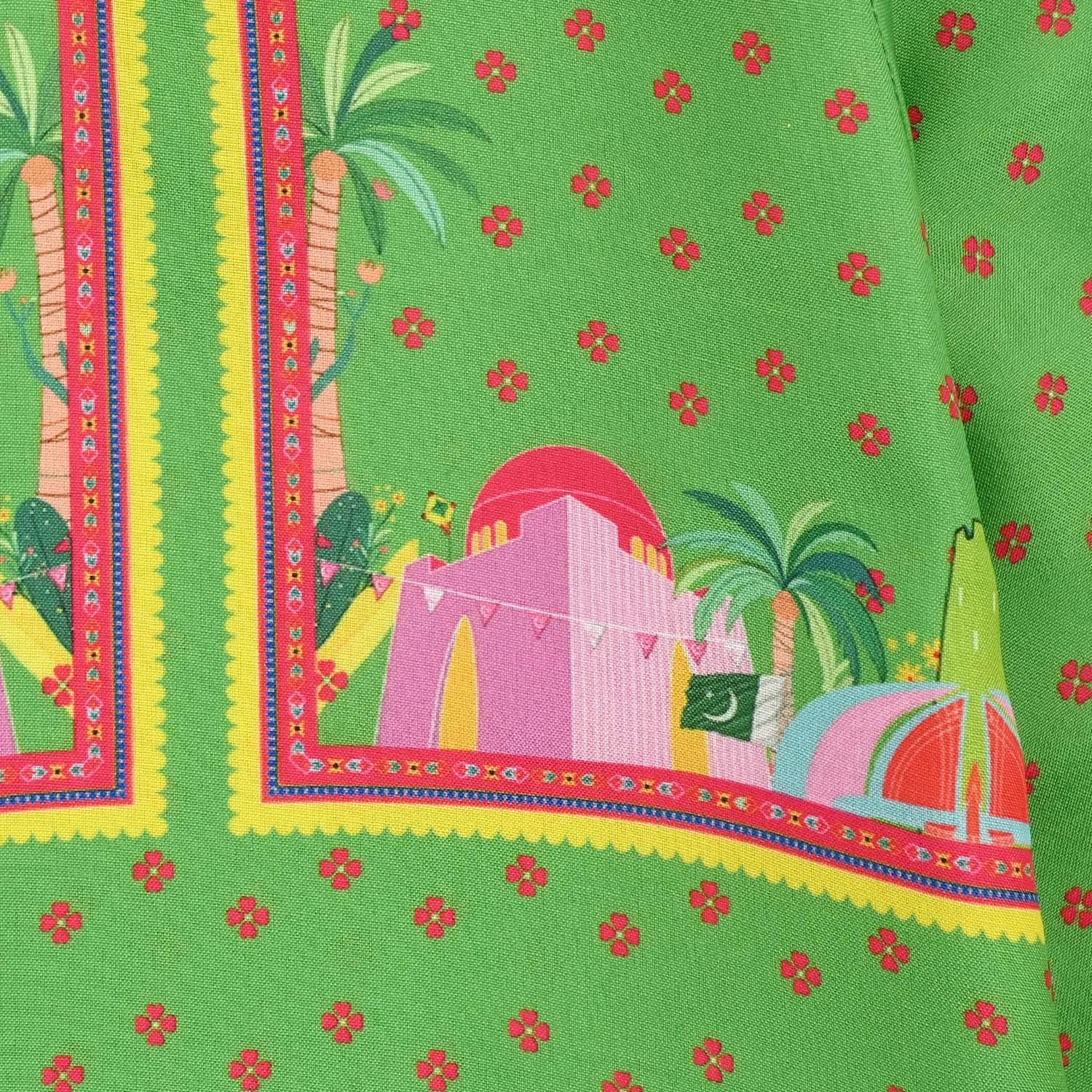 Infant Girls Coconut Tree Kurti – Light Green - Image 2