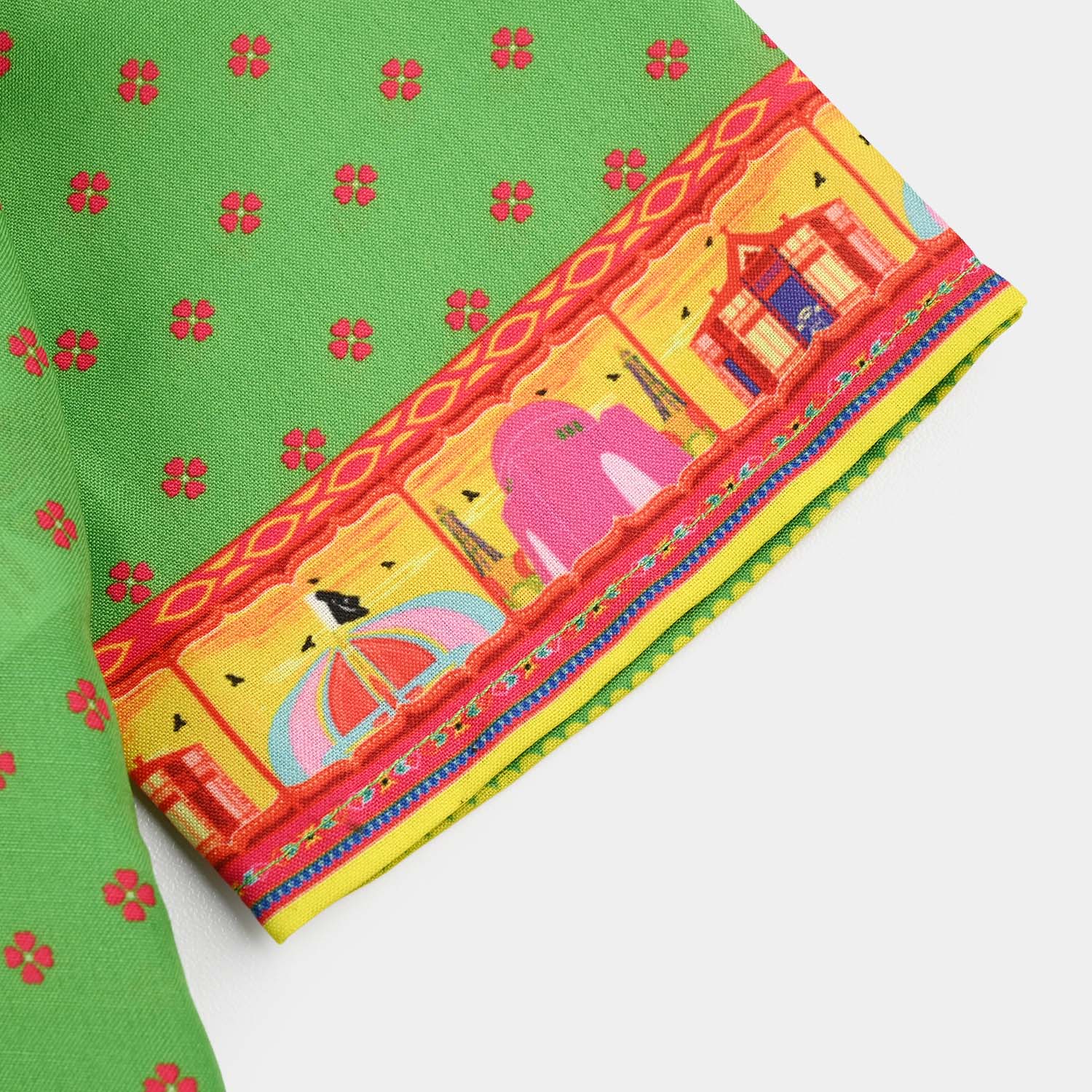 Infant Girls Coconut Tree Kurti – Light Green - Image 3