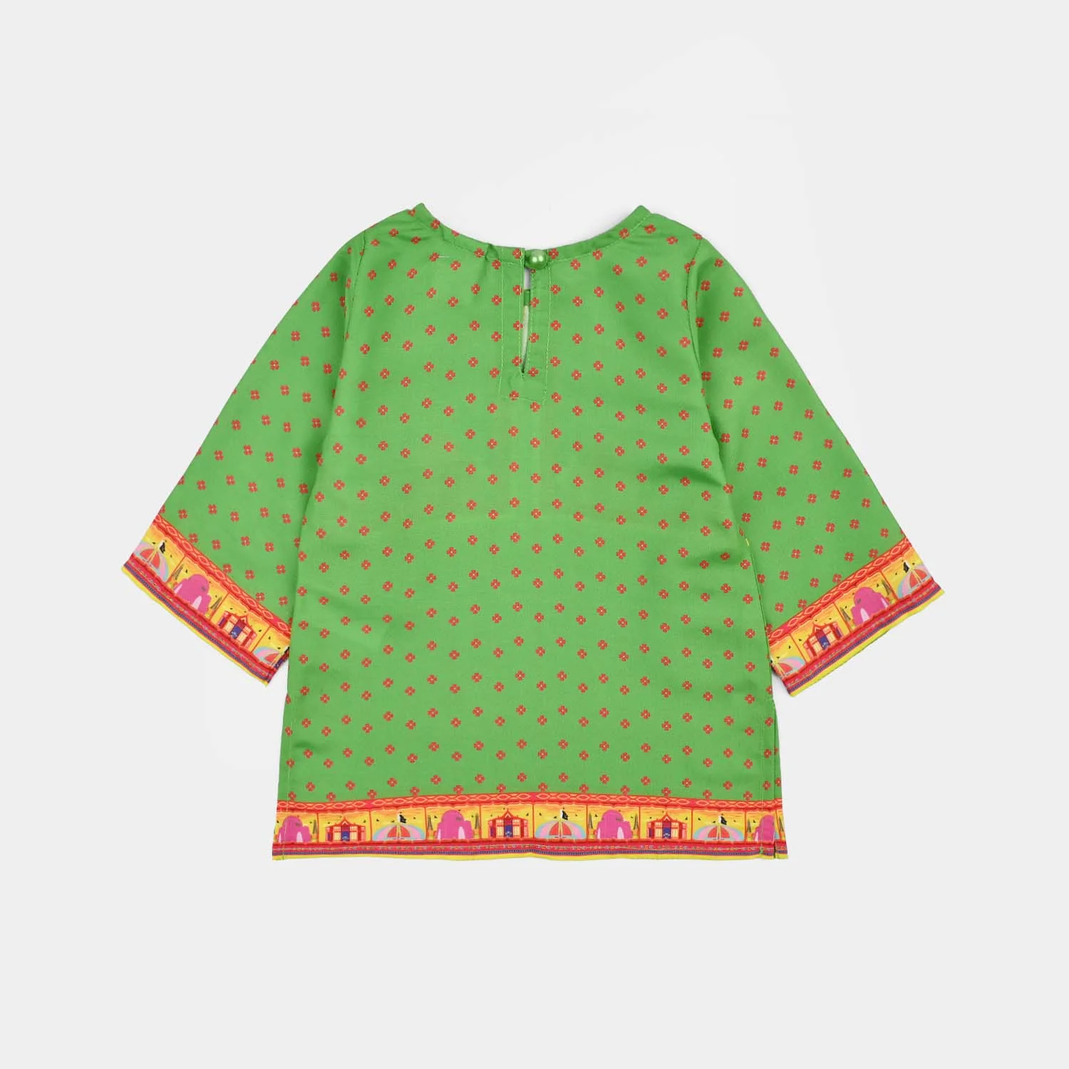 Infant Girls Coconut Tree Kurti – Light Green - Image 4