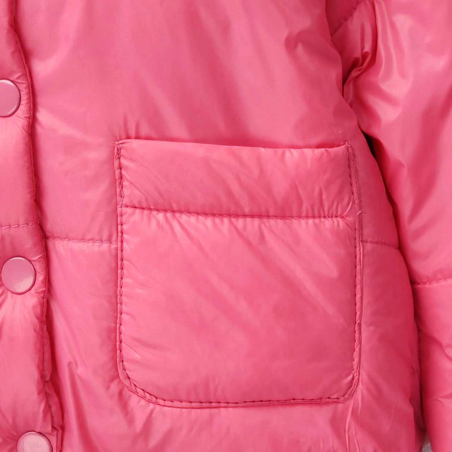 Infant Girls Quilted Hooded Jacket Retro Happy-PINK - Image 3