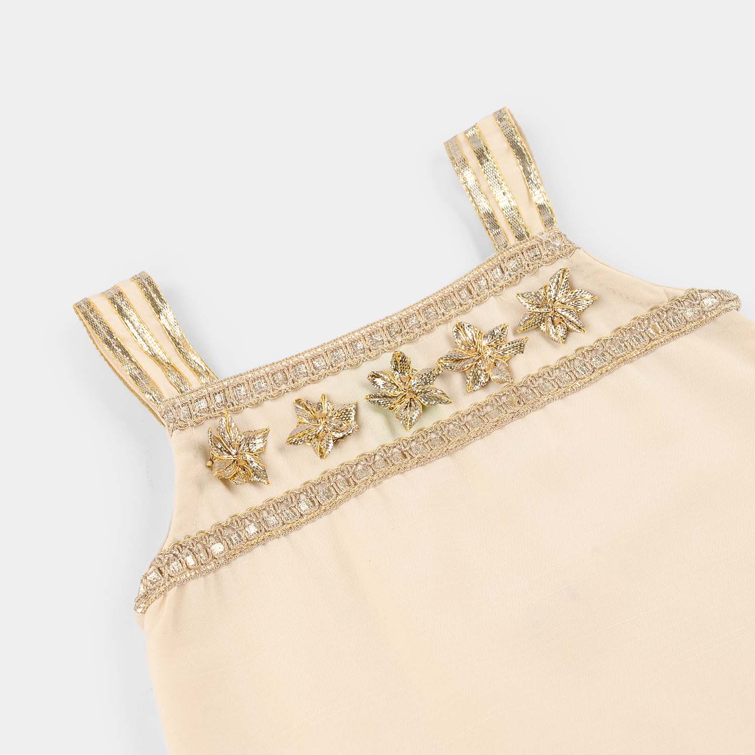 Infant Girls Raw Silk 2Pc Set (Ladli) - White/Swan - Image 3