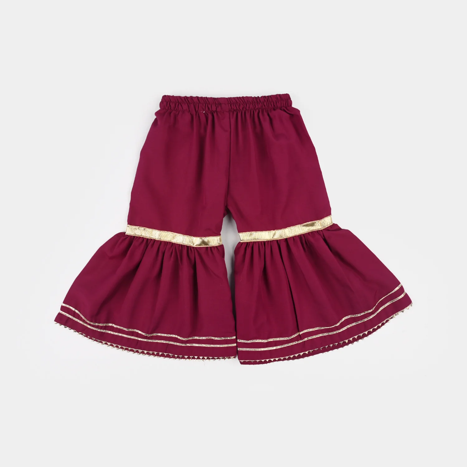Infant Girls Raw Silk 2Pcs Chanda - Burgundy - Image 8