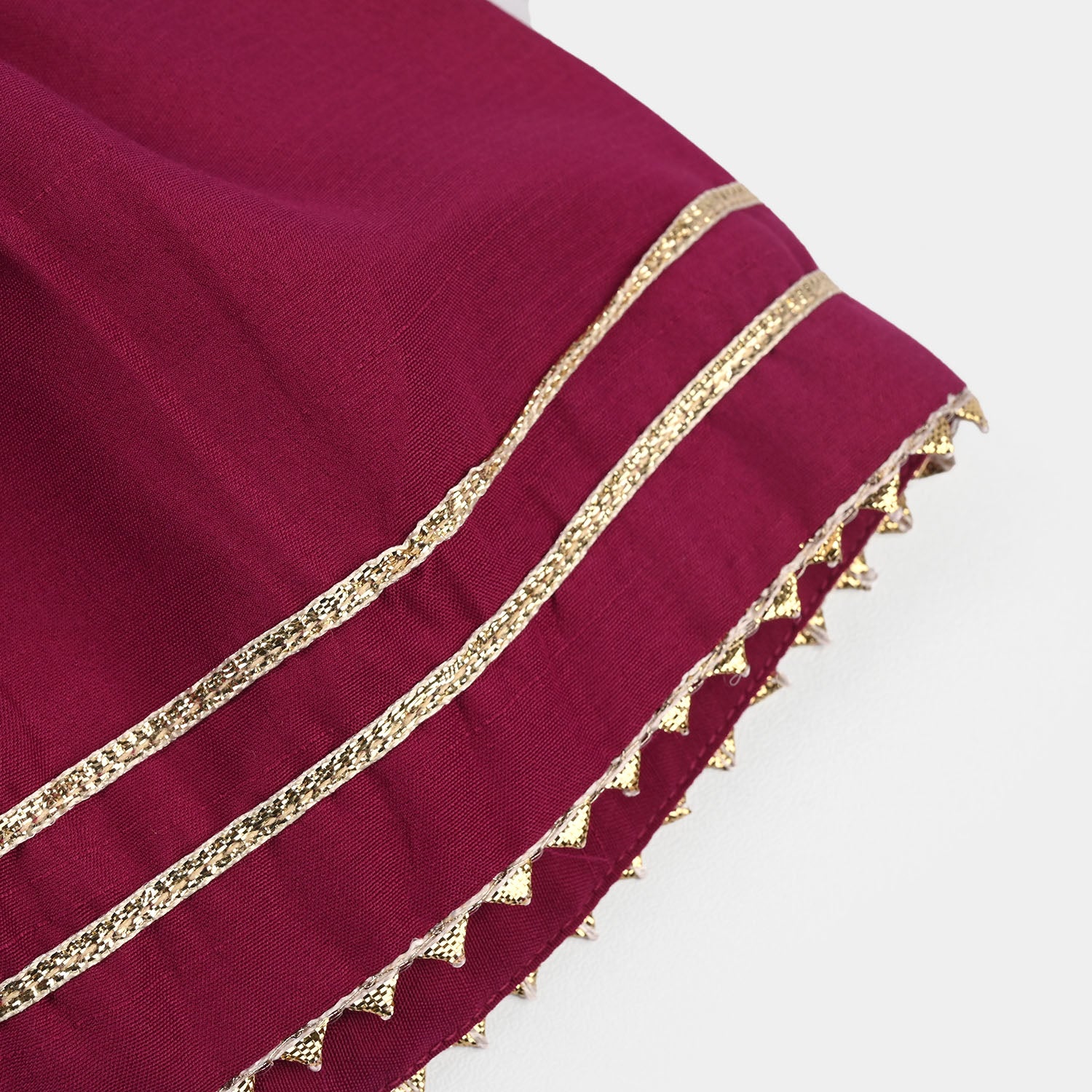Infant Girls Raw Silk 2Pcs Chanda - Burgundy - Image 9