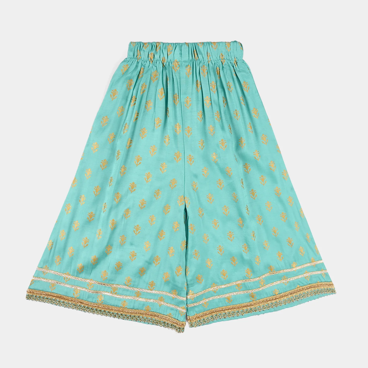 Infant Girls Raw Silk 2Pcs (Anarkha Style) - Gul Mirah/Turquoise - Image 10