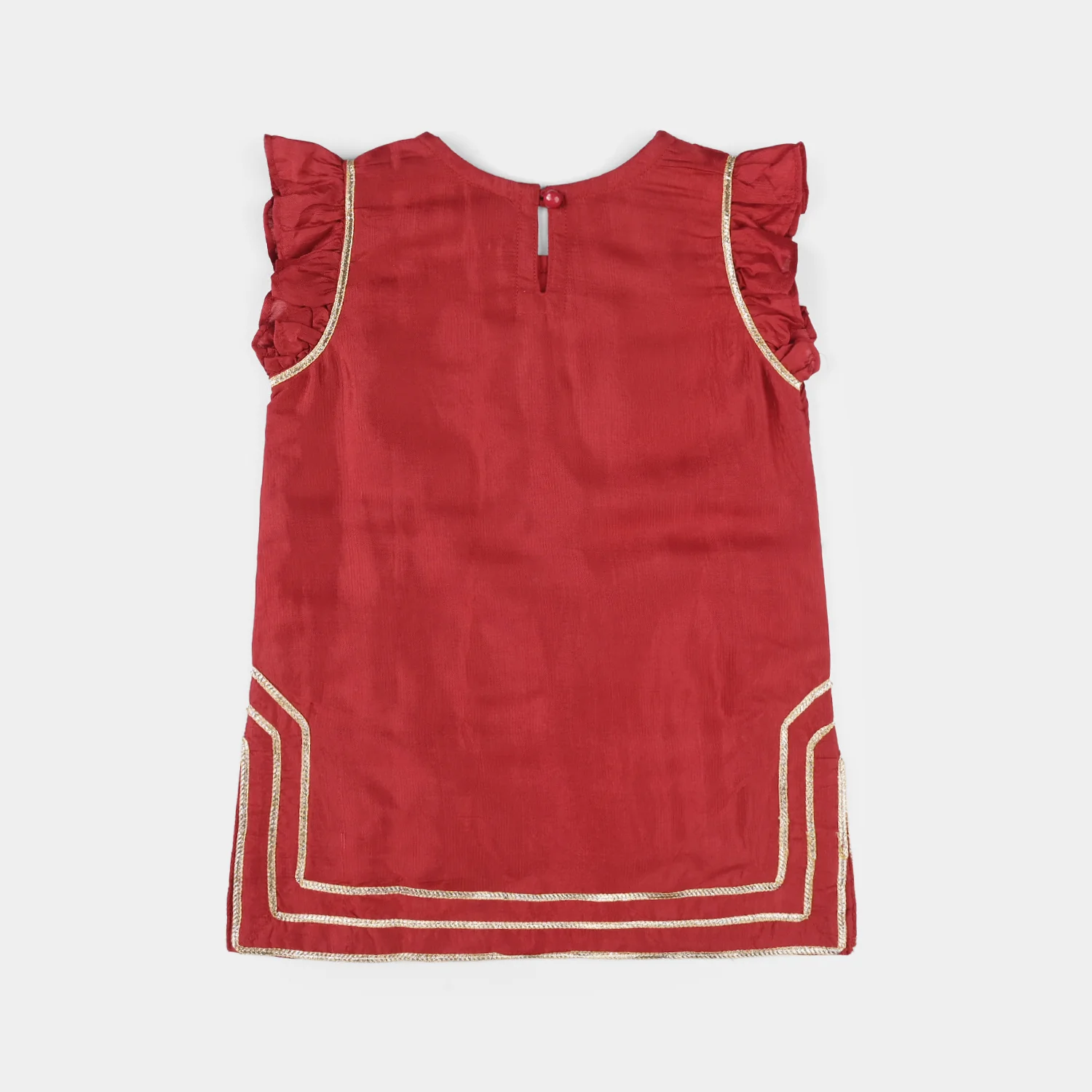 Infant Girls Raw Silk 2-Piece Zara Set - Red - Image 7