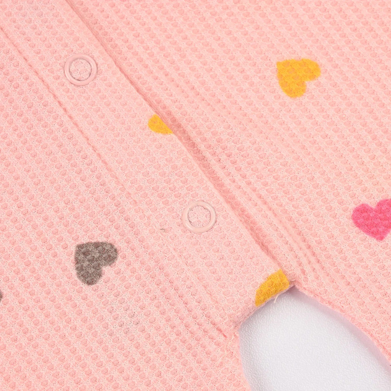 Infant Girls Thermal Romper (Hearts) - Pink - Image 3