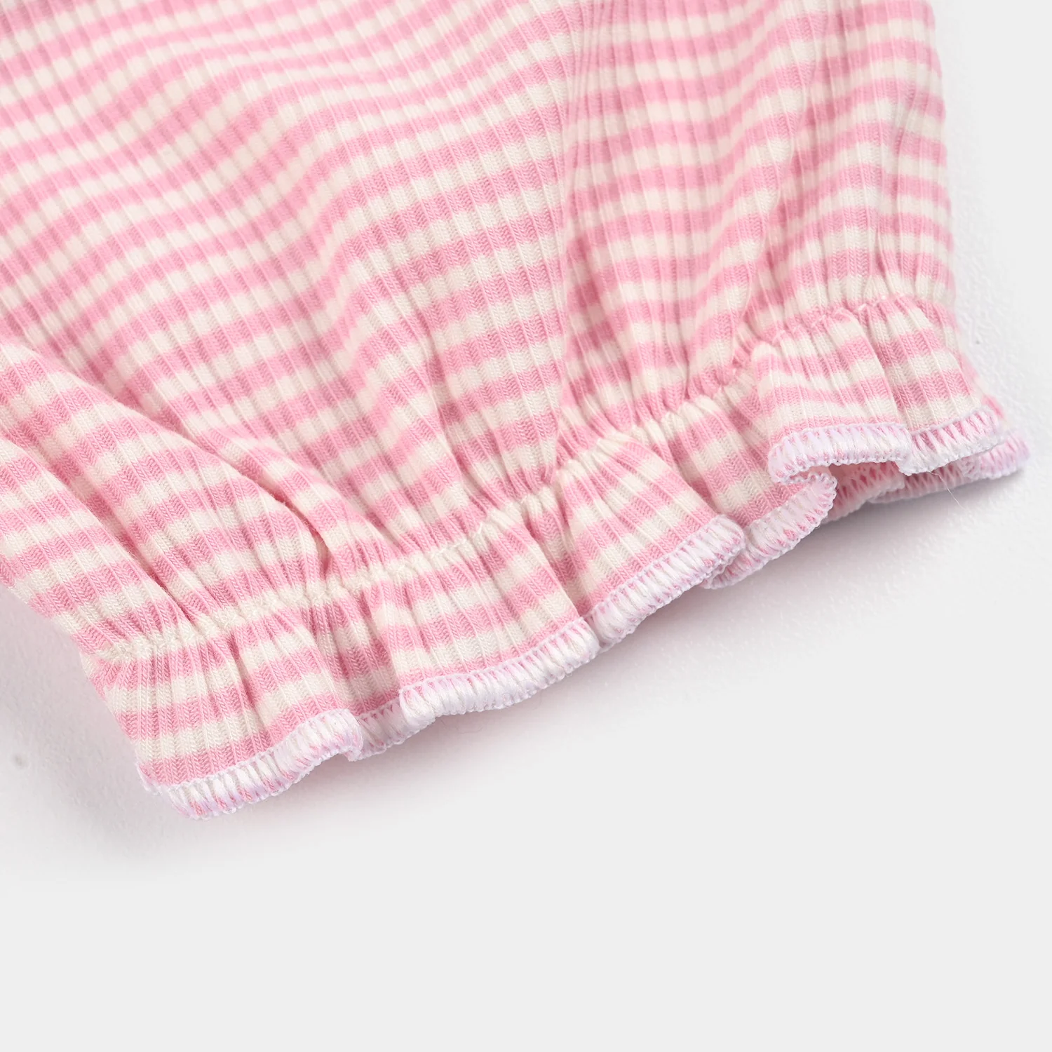 Infant Girls Yarn Dyed Romper - Pink - Image 4