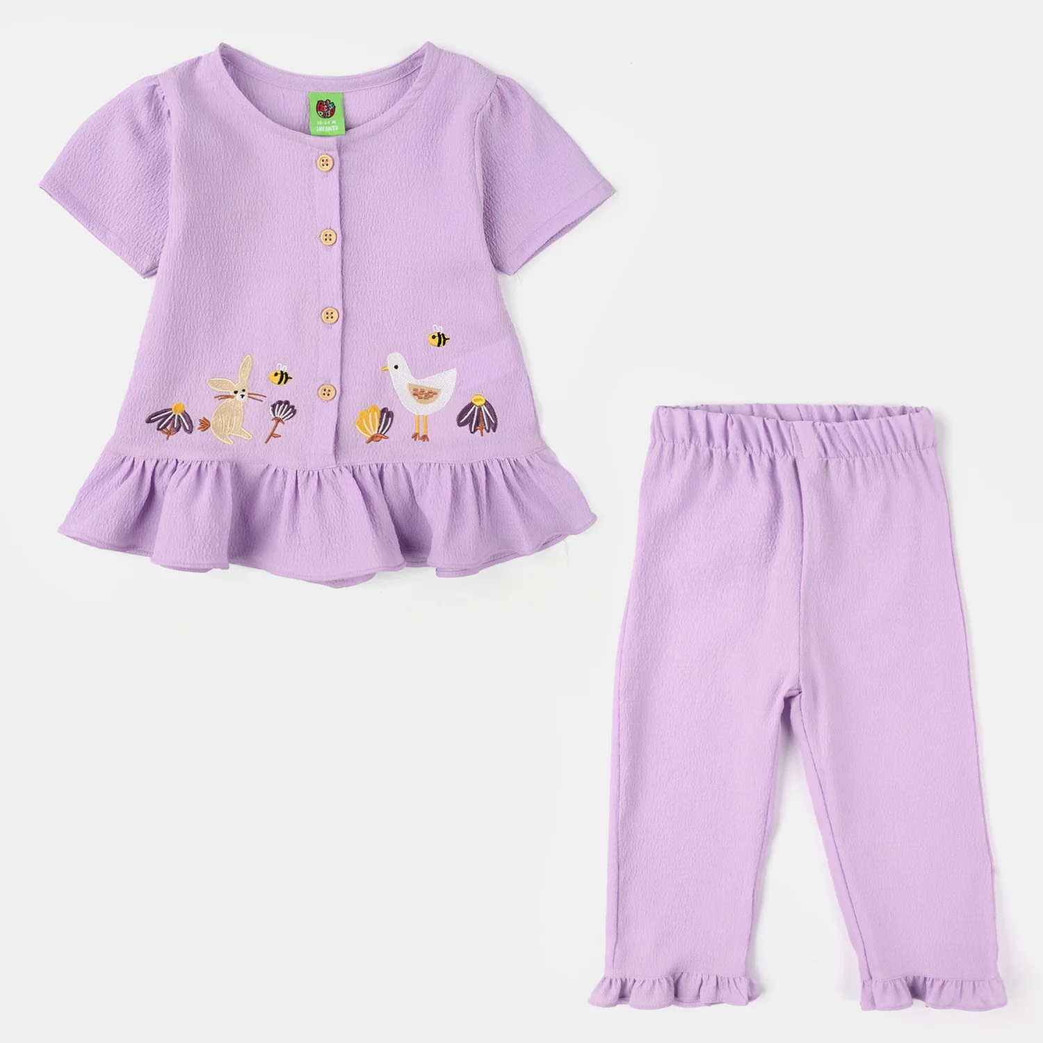 Infant Girls 2 Pc Suit (Seer Sucker) - Purple