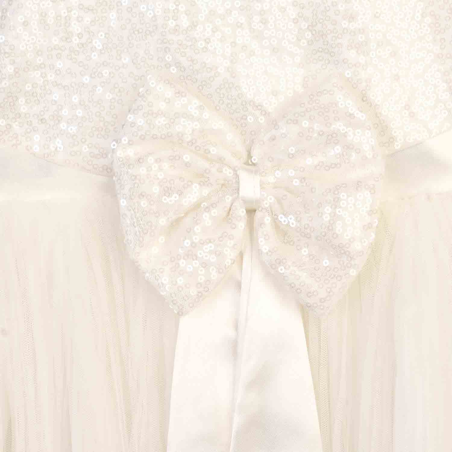 Infant Girls Sequence Fancy Frock Angel-WHITE - Image 2