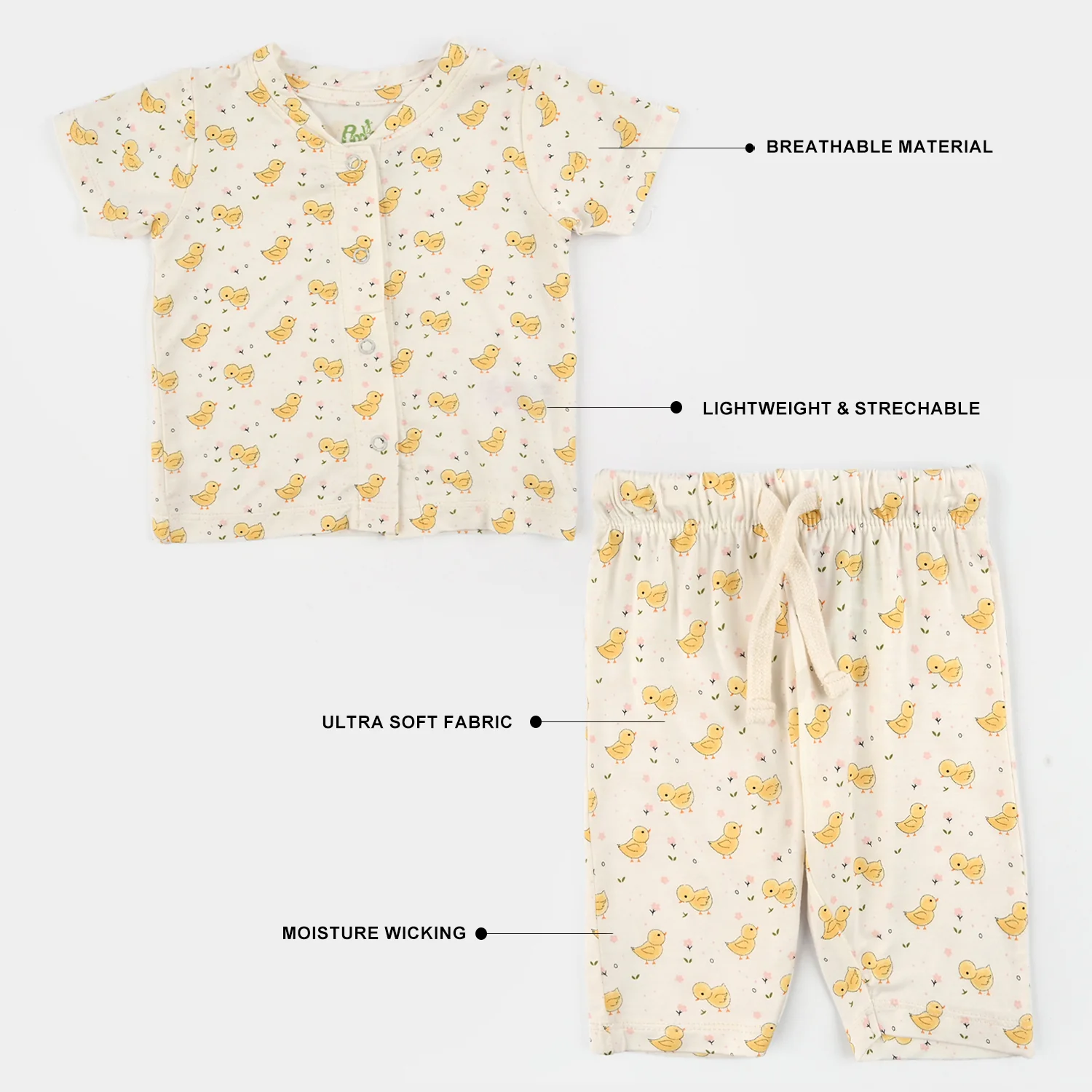 Infant Girls Bamboo Viscose Set 2 Piece (Chicks) - Multi - Image 3