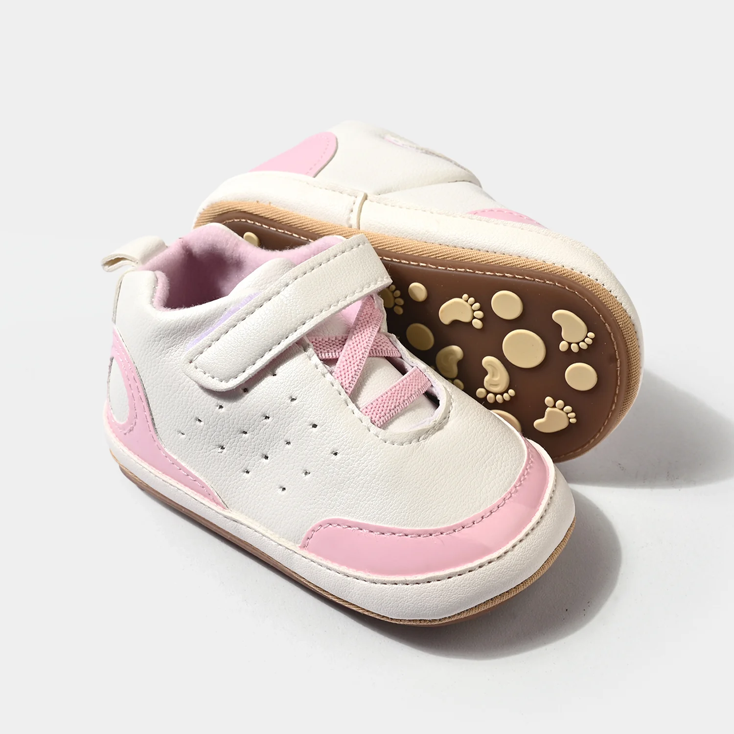 Infant Girls Shoes 6182-White/Pink - Image 2