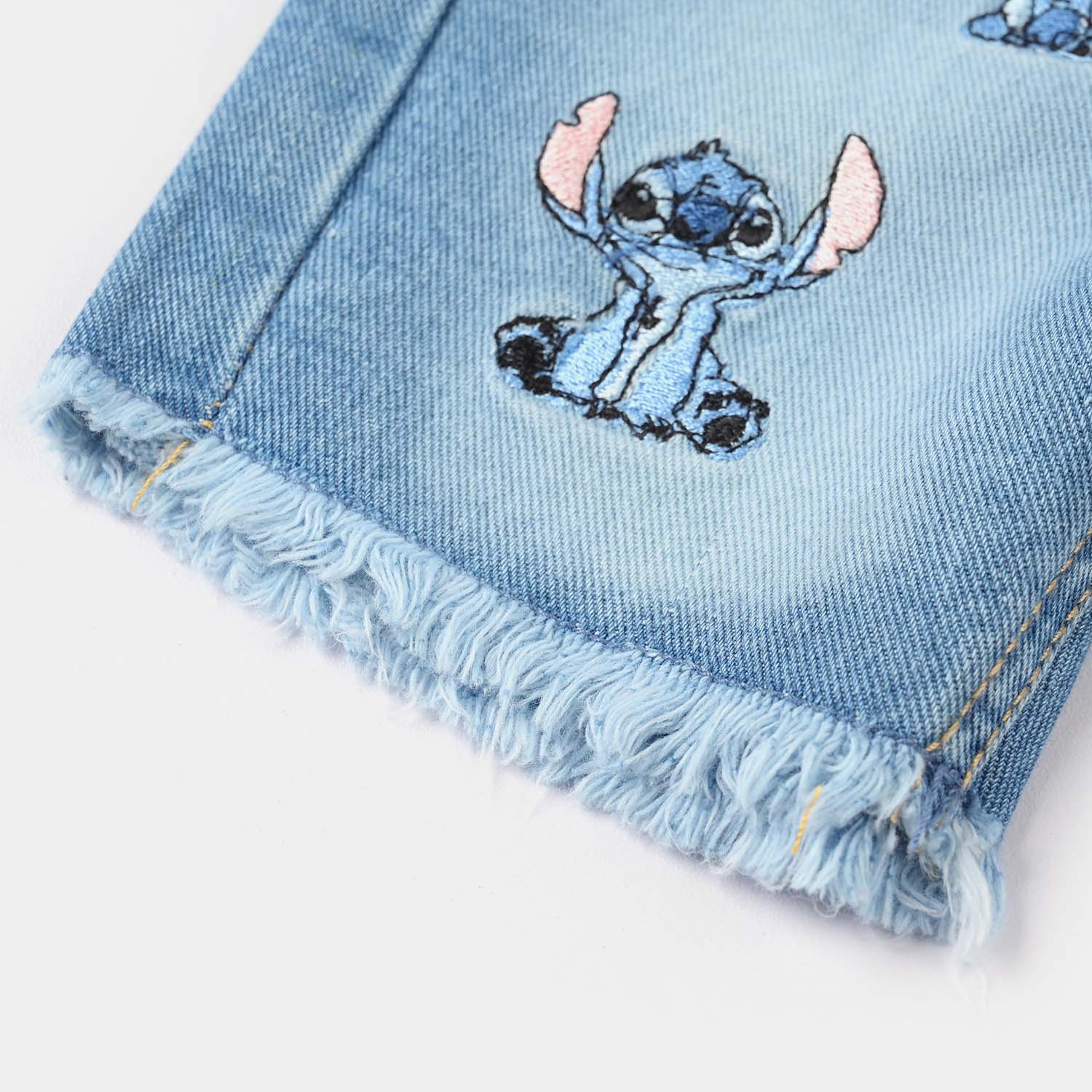 Infant Girls Denim rigid SHORT STITCH-Mid Blue - Image 3