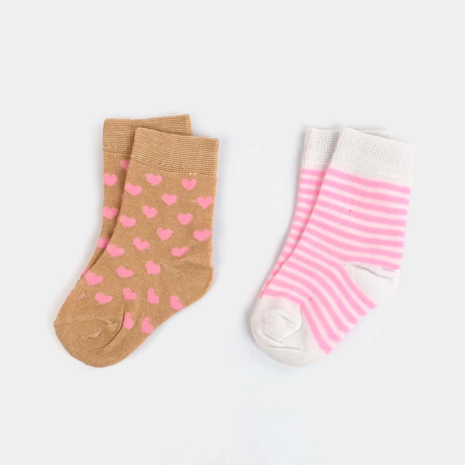 Infant Girls Cotton Socks Pack of 2 - Stripes