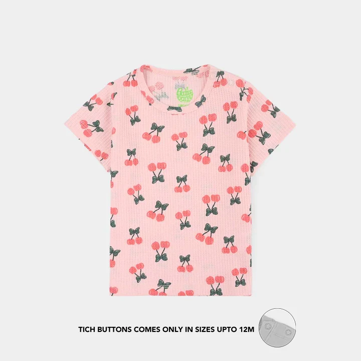 Infant Girls Thermal T-Shirt - Cherry Pink