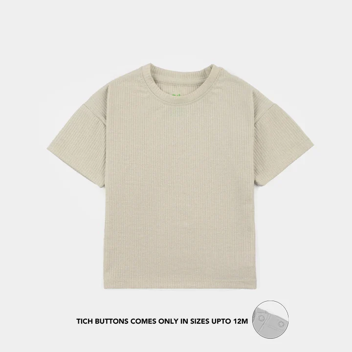 Infant Girls 2x1 Rib T-Shirt (Green Lurex) - Green