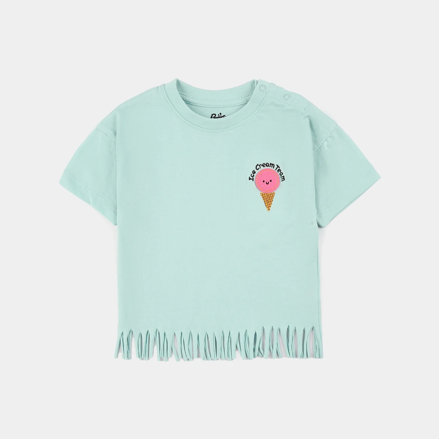 Infant Girls Jersey/Terry T-Shirt (Ice Cream) - Green - Image 2