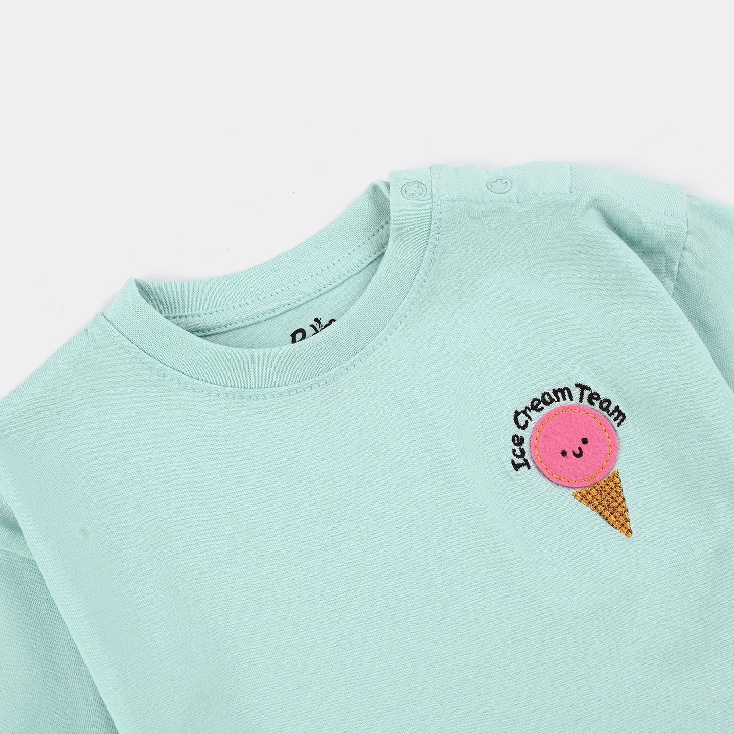 Infant Girls Jersey/Terry T-Shirt (Ice Cream) - Green - Image 3
