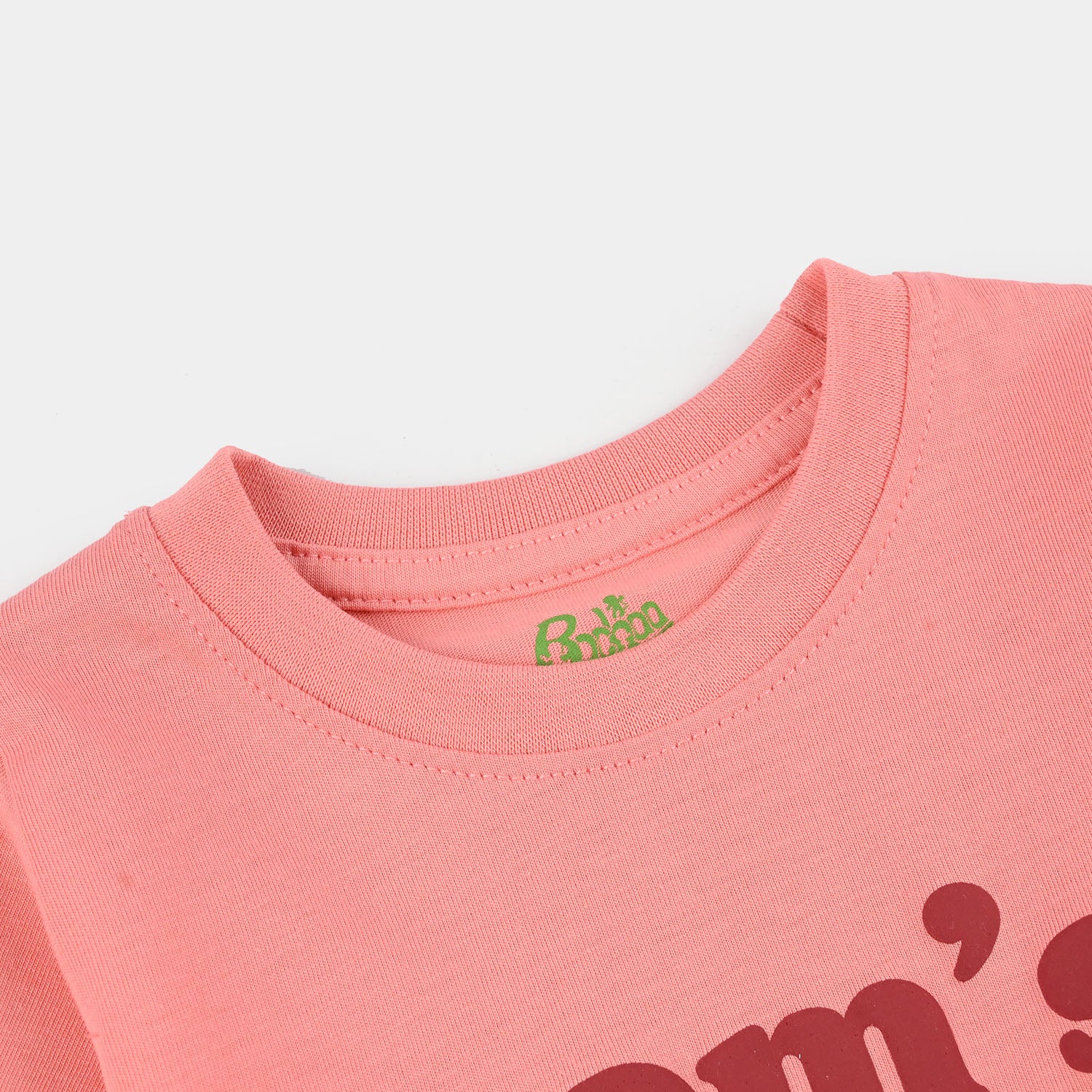 Infant Girls Jersey/Terry T-Shirt (Moms Fav Girl) - Peach - Image 3