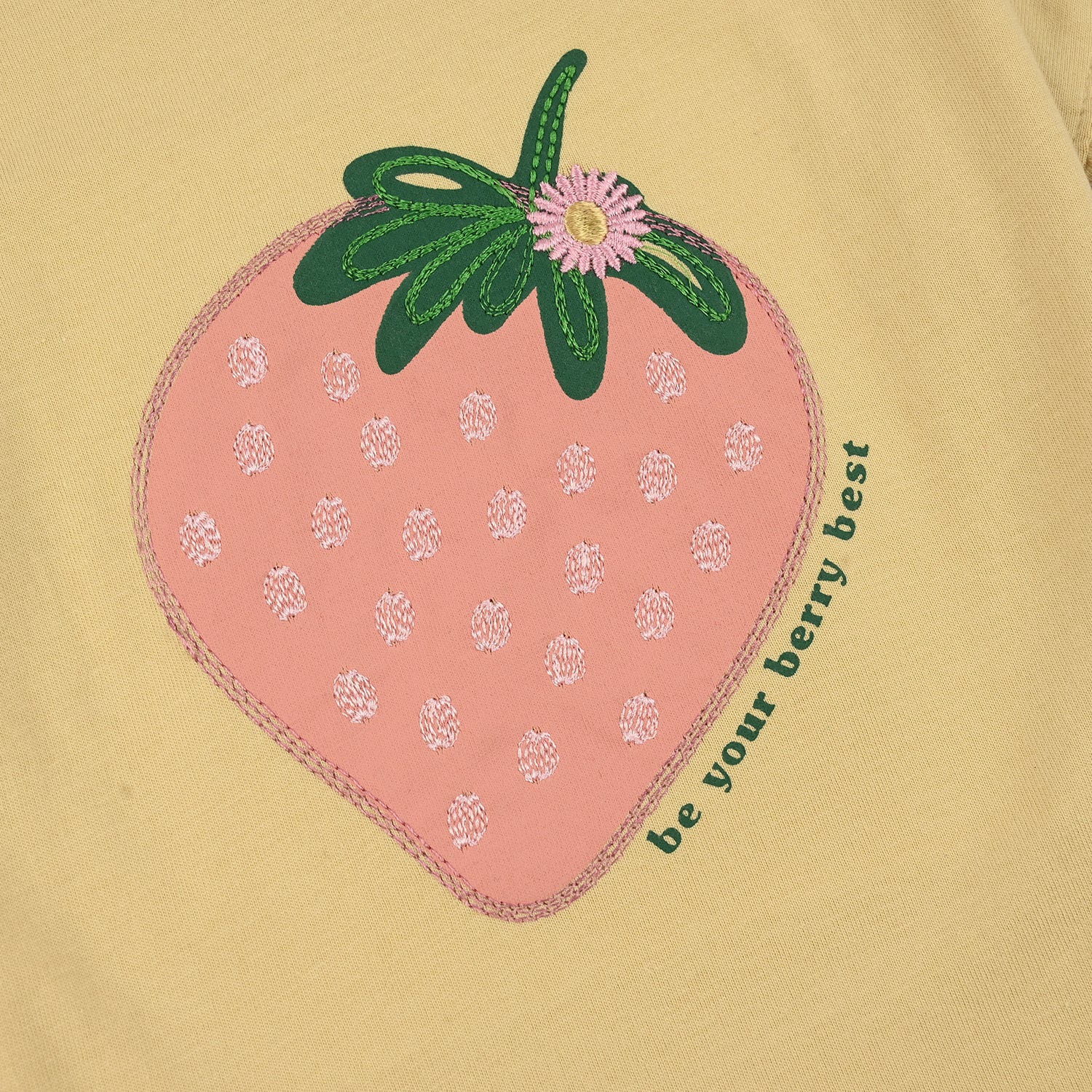 Infant Girls Jersey/Terry T-Shirt (Strawberry) - Yellow - Image 3
