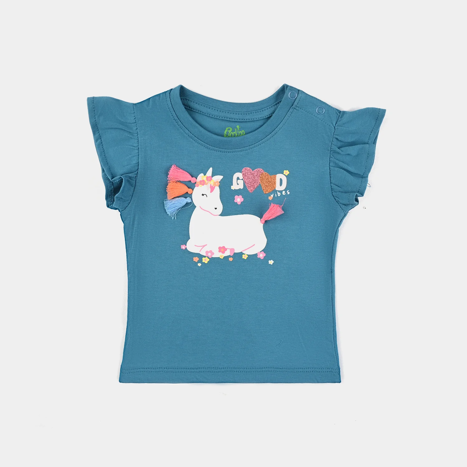 Infant Girls T-Shirts Good Vibes-Mosaic Blu