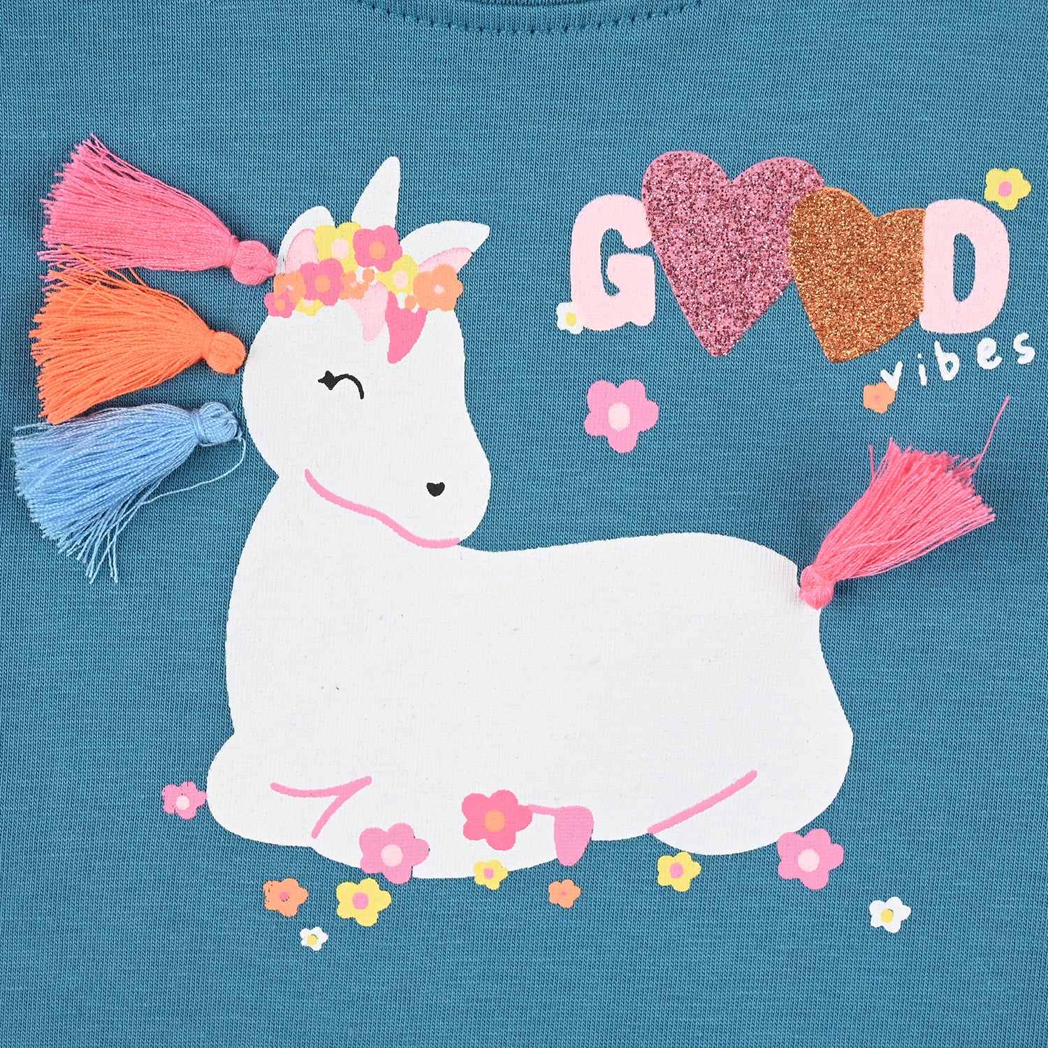 Infant Girls T-Shirts Good Vibes-Mosaic Blu - Image 2